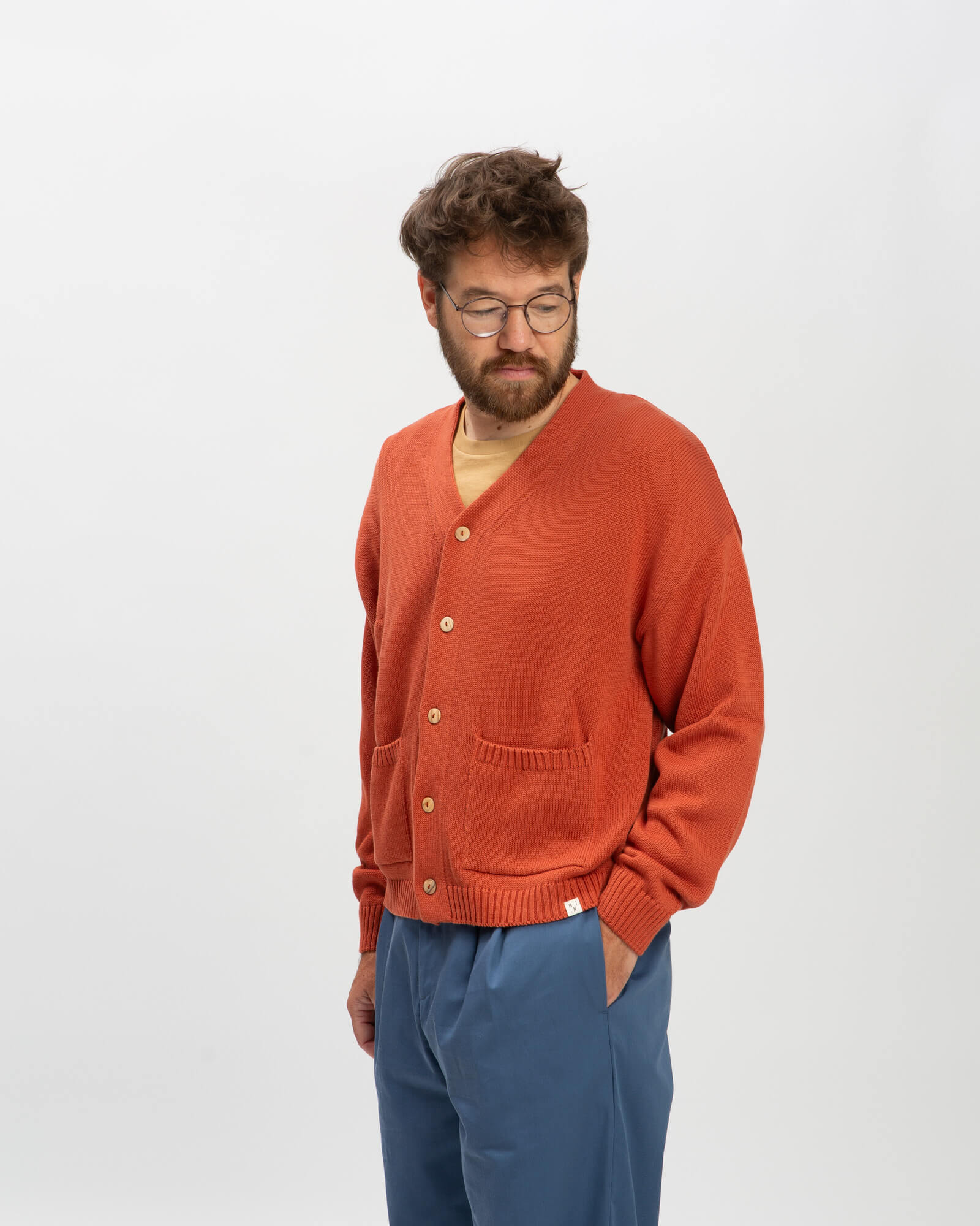 Roter Cardigan Magma aus 100% Bio-Baumwolle von Matona