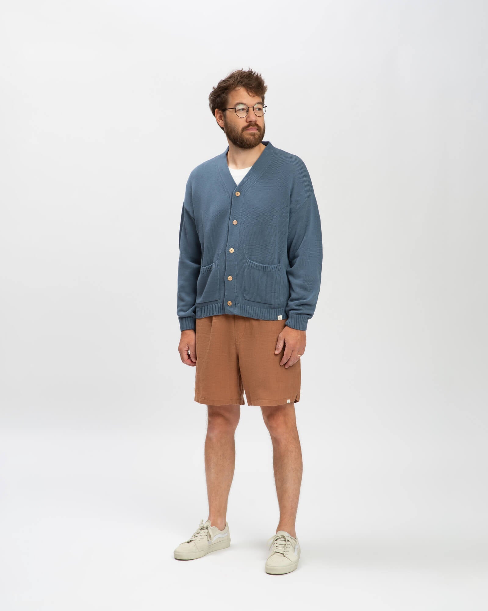 Blauer Cardigan aus 100% Bio-Baumwolle von Matona