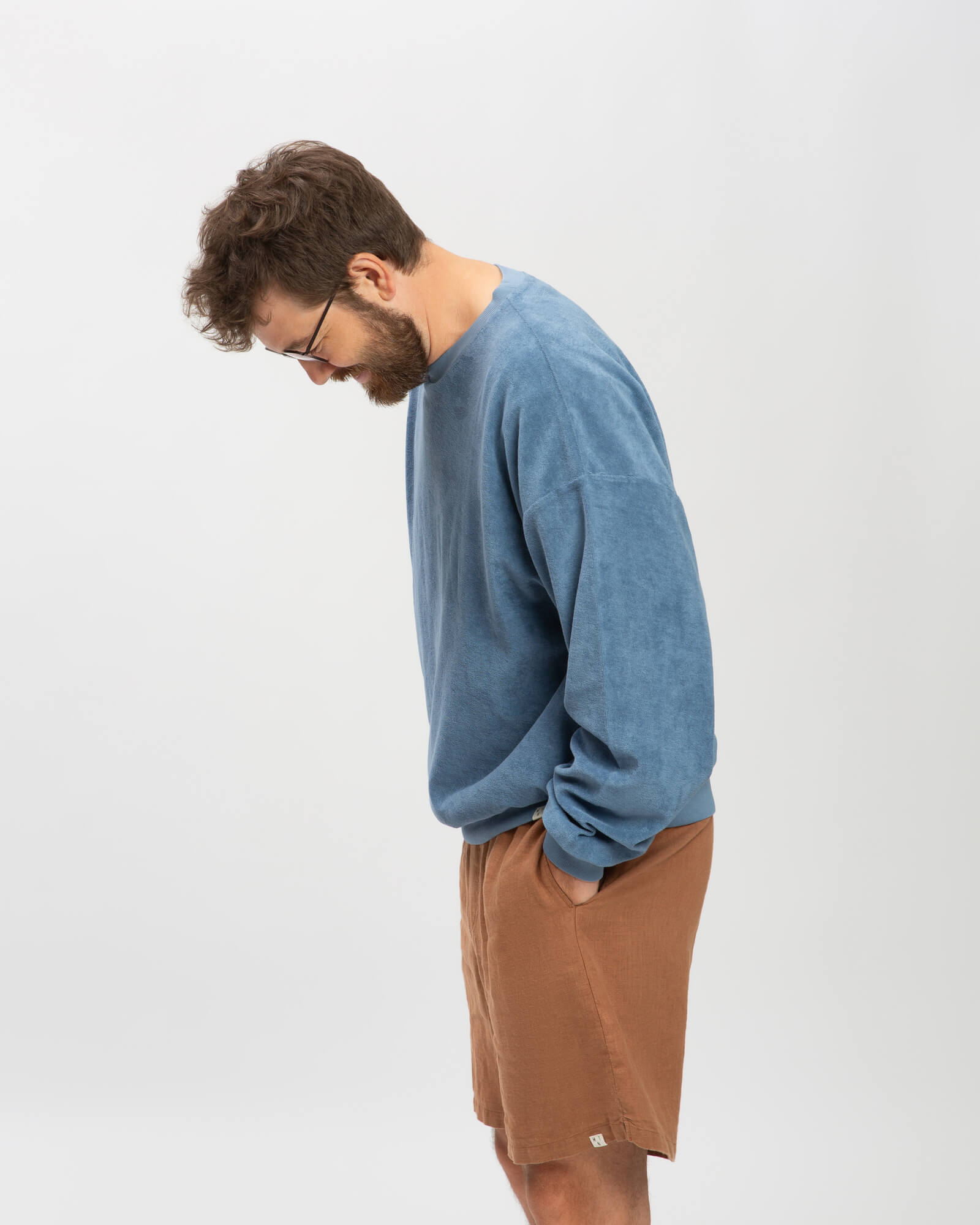 Blaues Sweatshirt Terry aus 100% Bio-Baumwolle von Matona