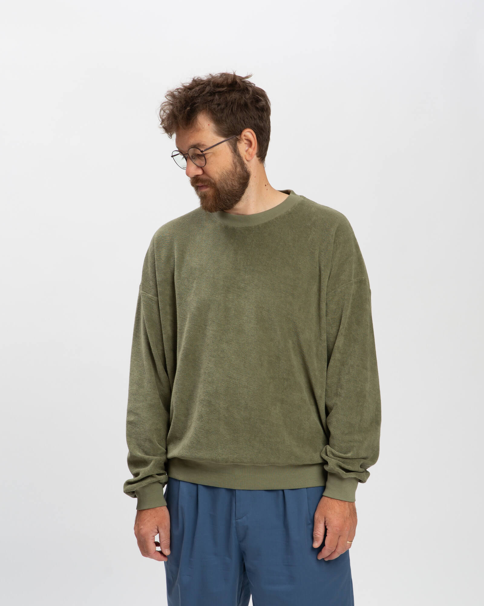 Grüner Sweatshirt Terry aus 100% Bio Baumwolle von Matona