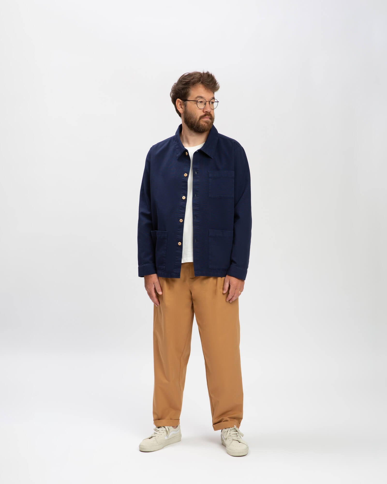 Blaue Hemdjacke Workwear aus Baumwolle von Matona