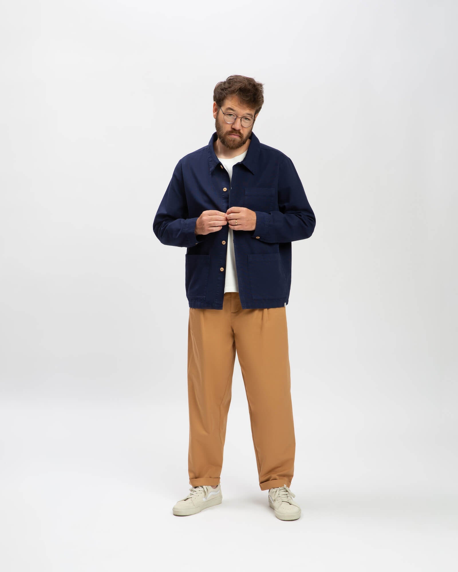 Blaue Hemdjacke Workwear aus Baumwolle von Matona