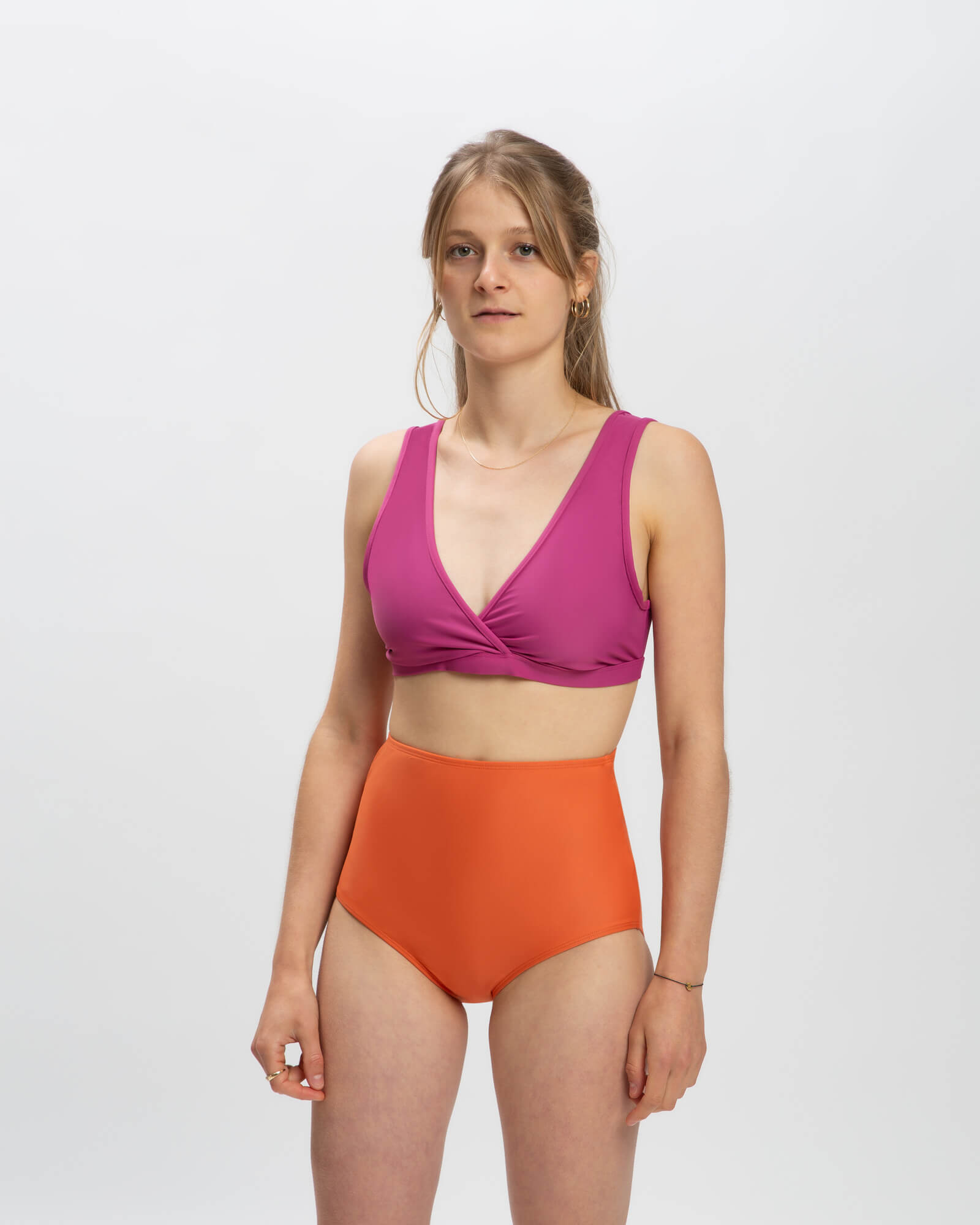 Orange nylon bikini bottoms from Matona