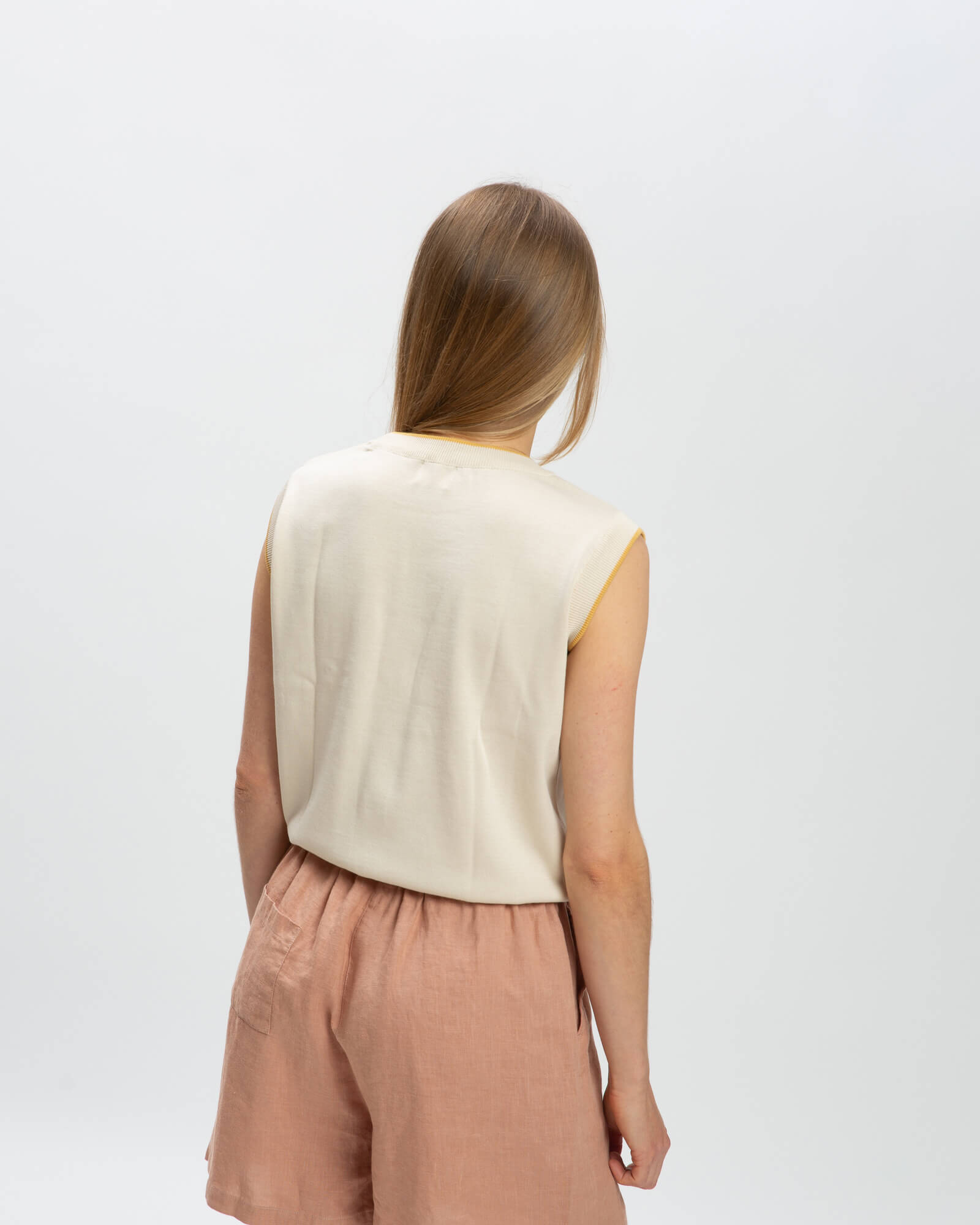 Beiges Stricktop aus 100% Bio-Baumwolle von Matona