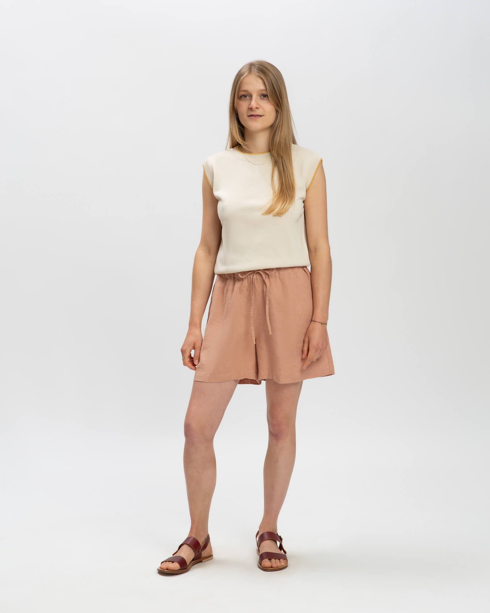 Beiges Stricktop aus 100% Bio-Baumwolle von Matona