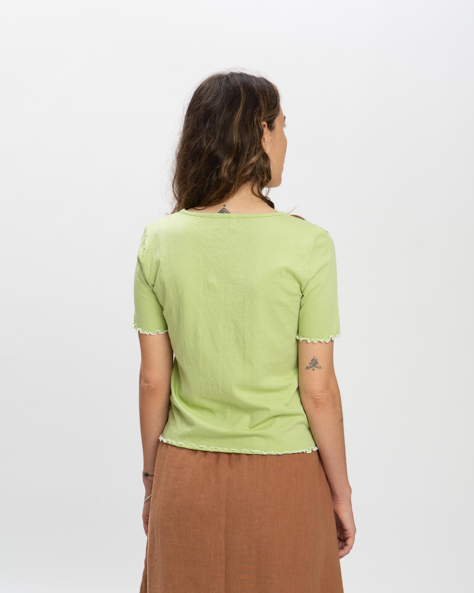 Hellgrünes T-Shirt Curly aus Jacquard-Jersey von Matona