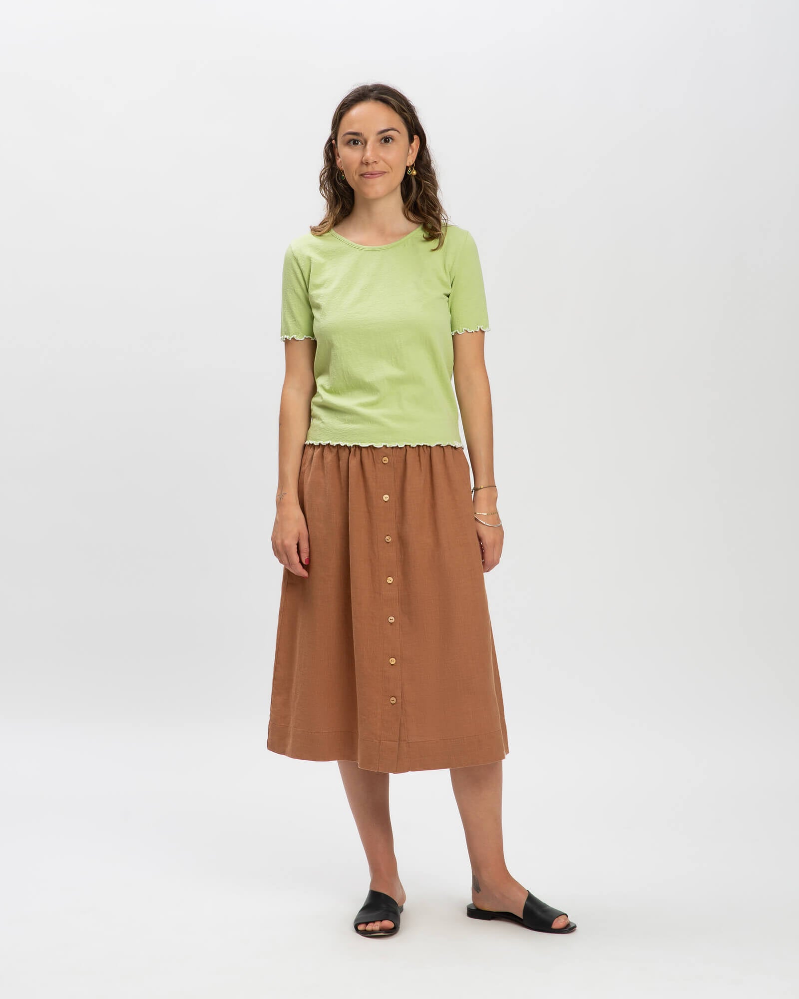 Hellgrünes T-Shirt Curly aus Jacquard-Jersey von Matona