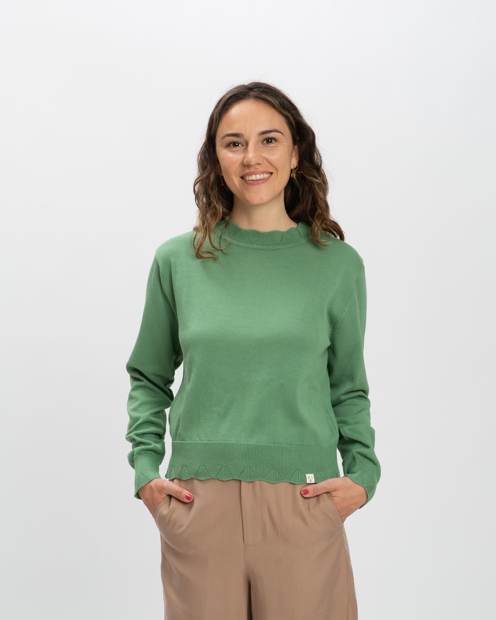 Grüner Sweater Flower aus 100% Baumwolle von Matona