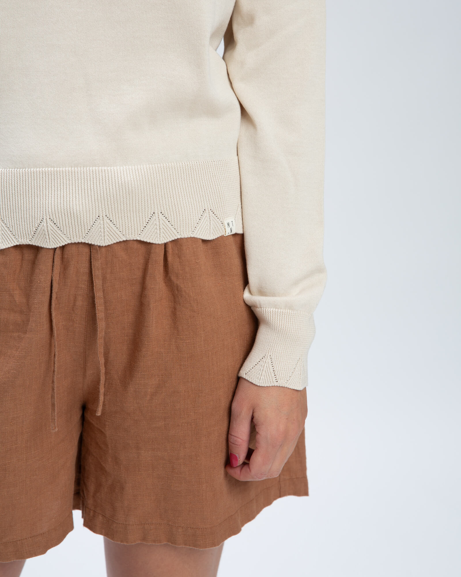 Beiger Sweater Flower aus 100% Baumwolle von Matona