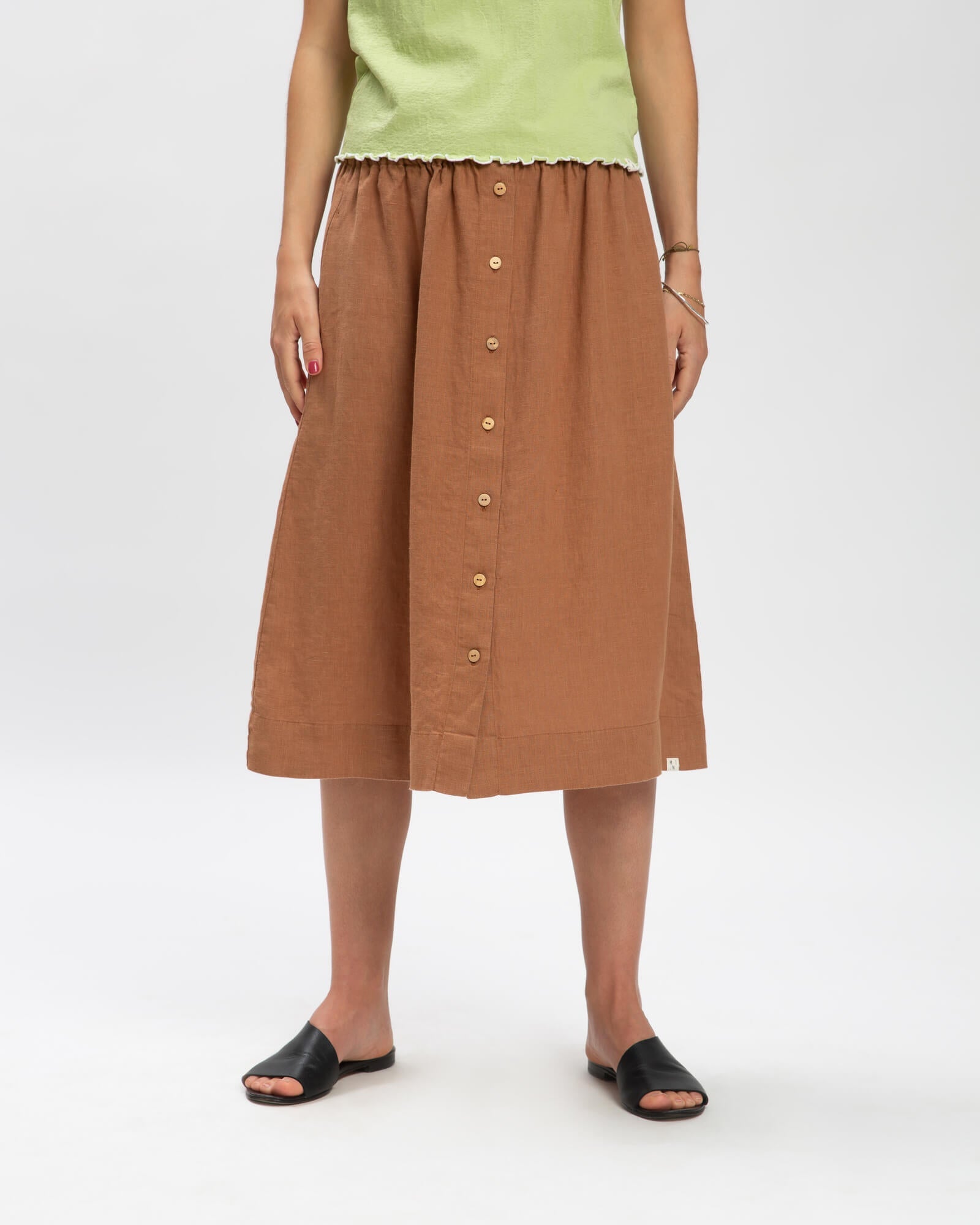 Brown midi skirt by Matona