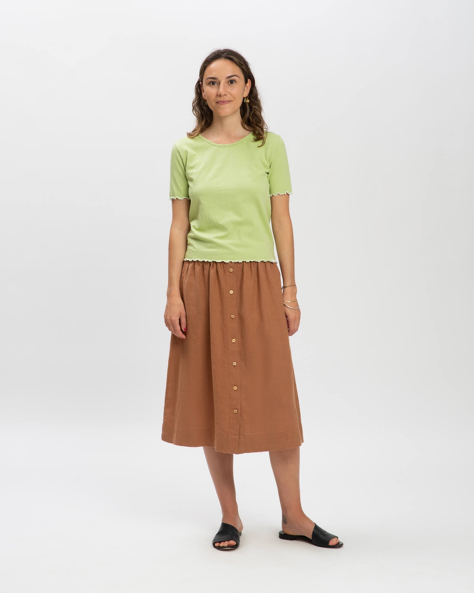 Brown midi skirt by Matona