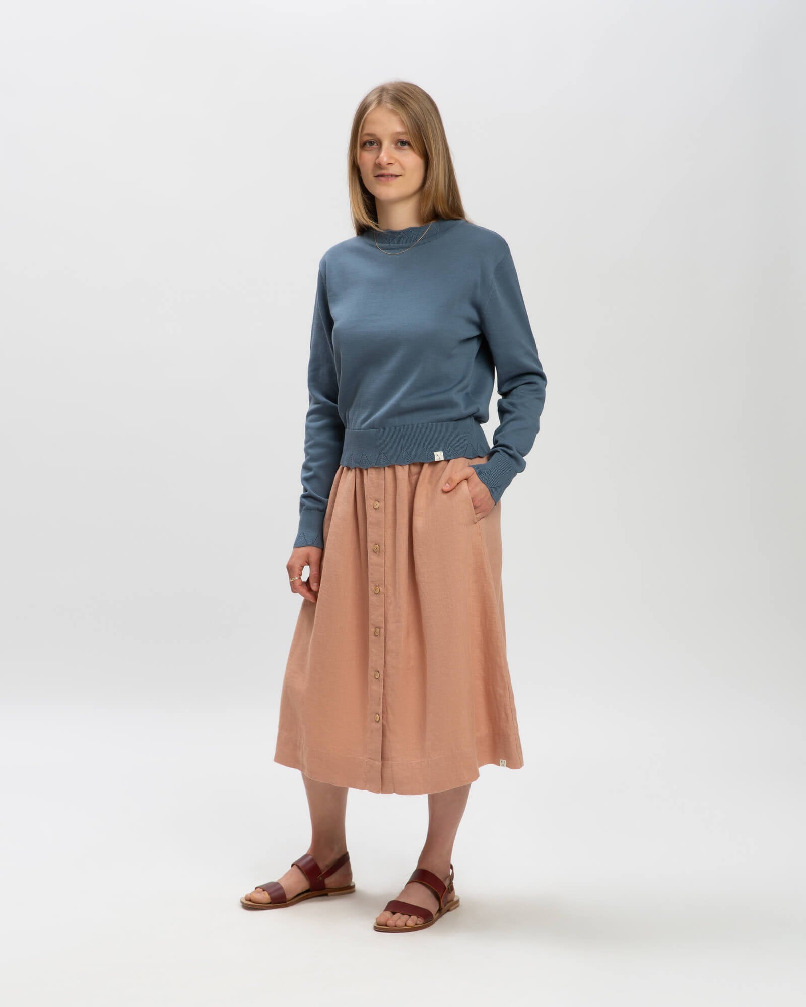 Rosé Midi Skirt by Matona