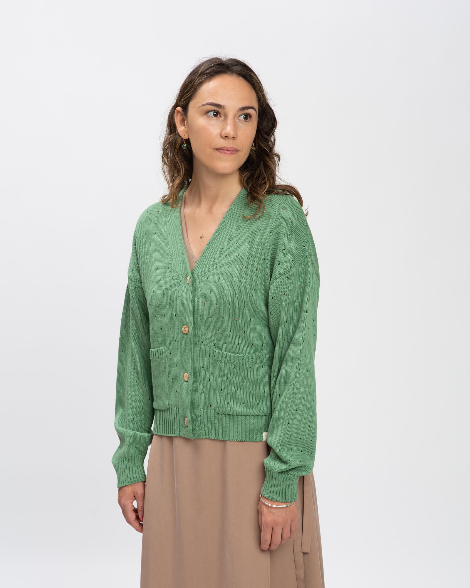 Green cardigan Spring made of 100% cotton by Matona