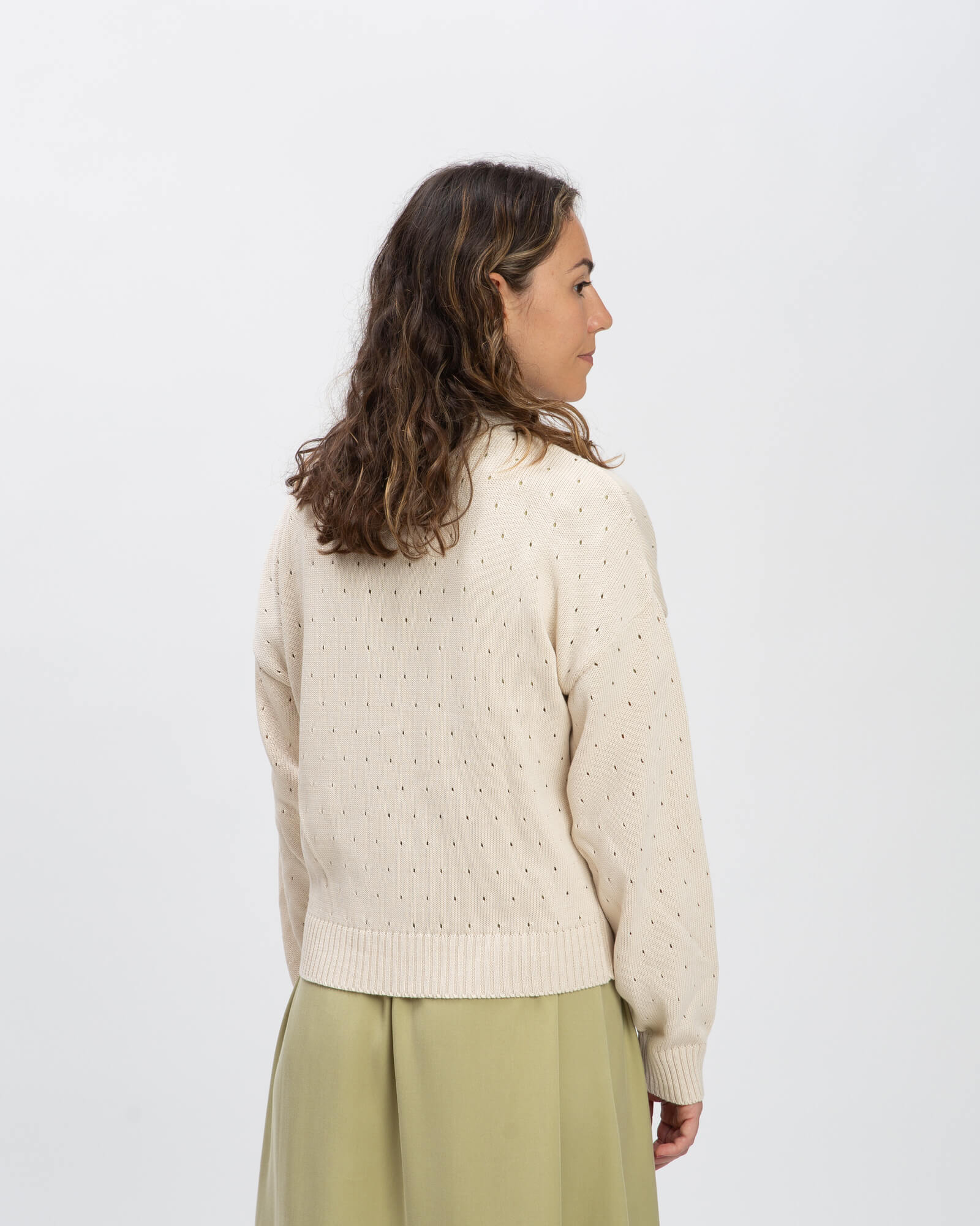 Beige cardigan made of 100% cotton by Matona