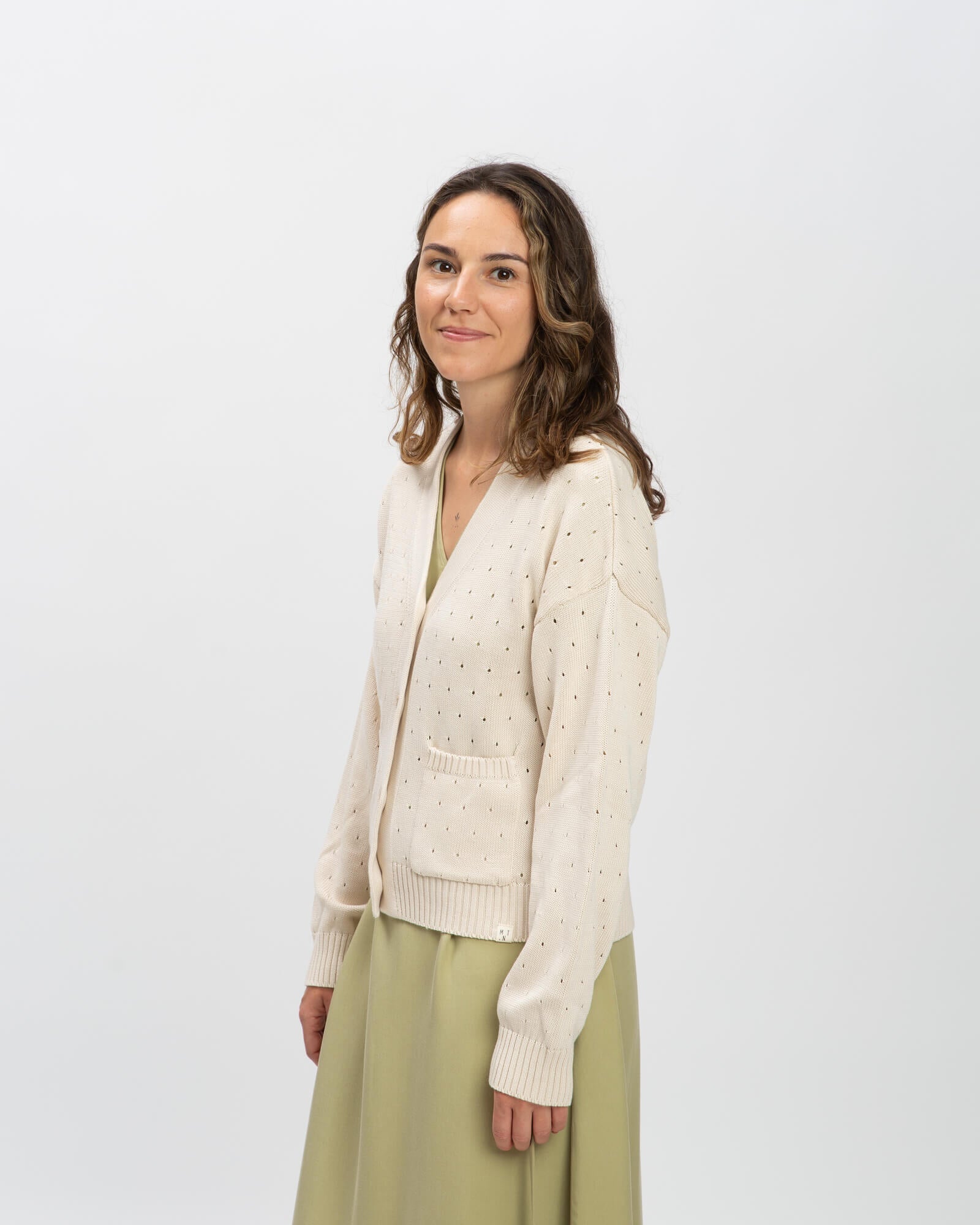 Beige cardigan made of 100% cotton by Matona