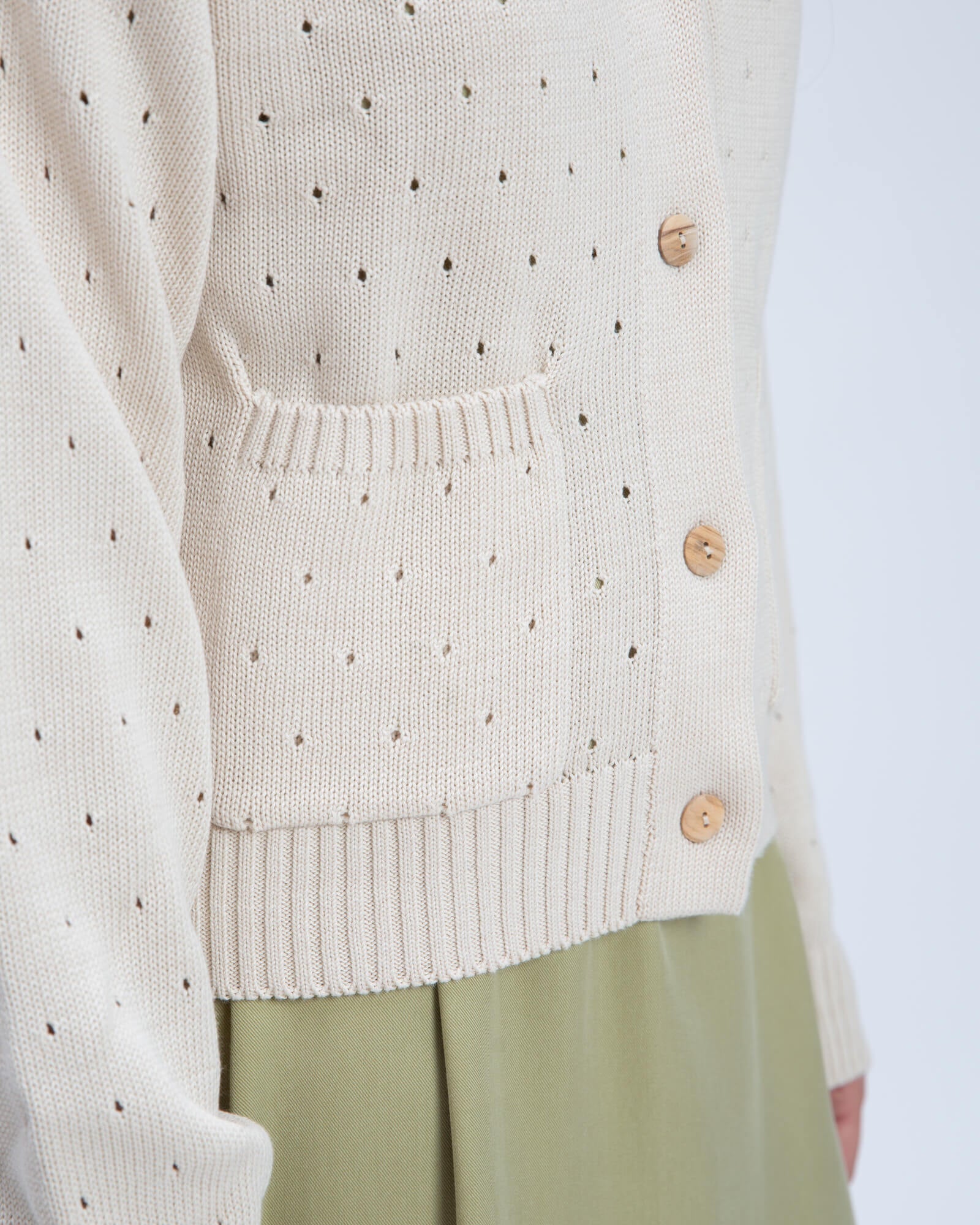 Beige cardigan made of 100% cotton by Matona