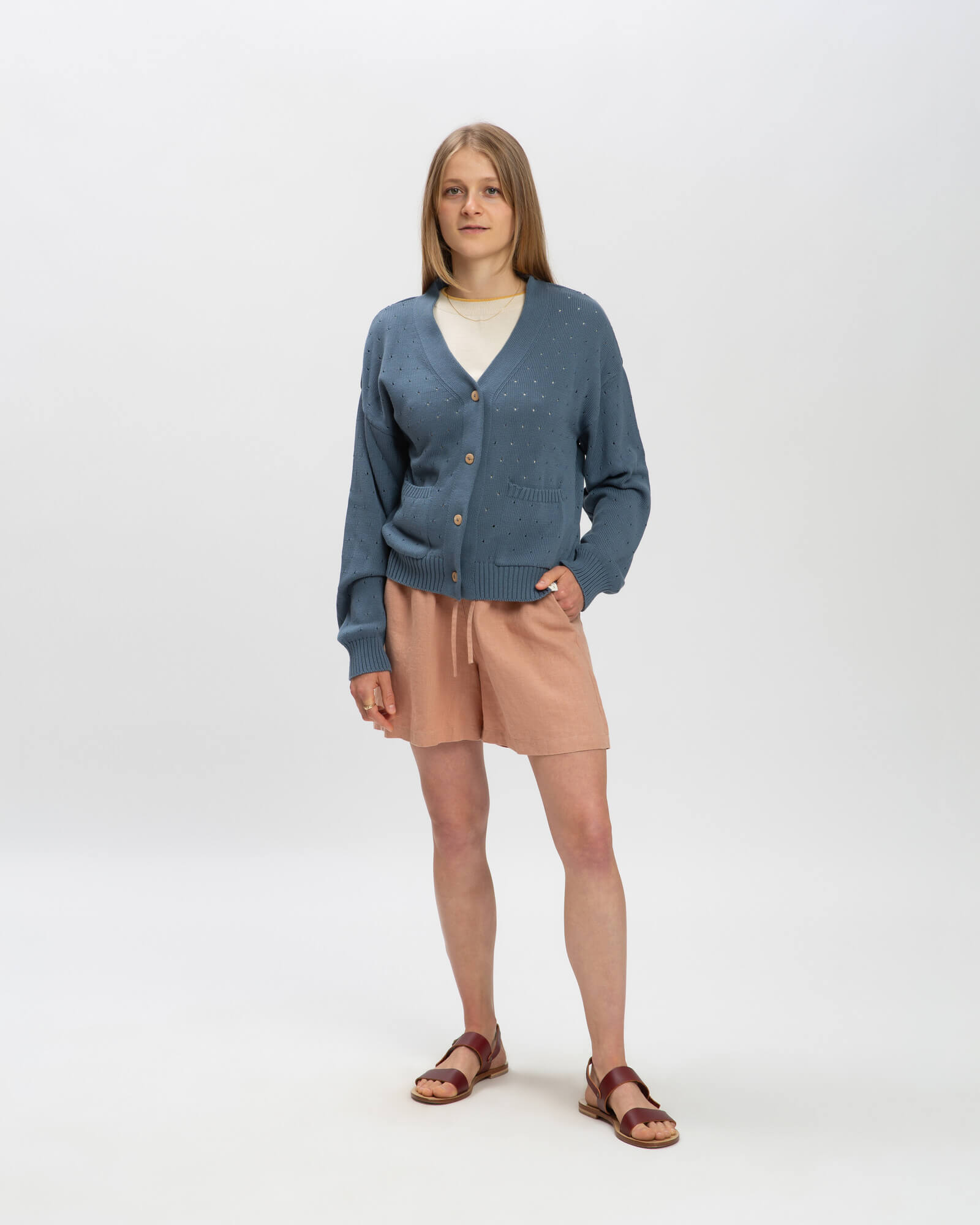 Blue cardigan Spring made of 100% cotton by Matona