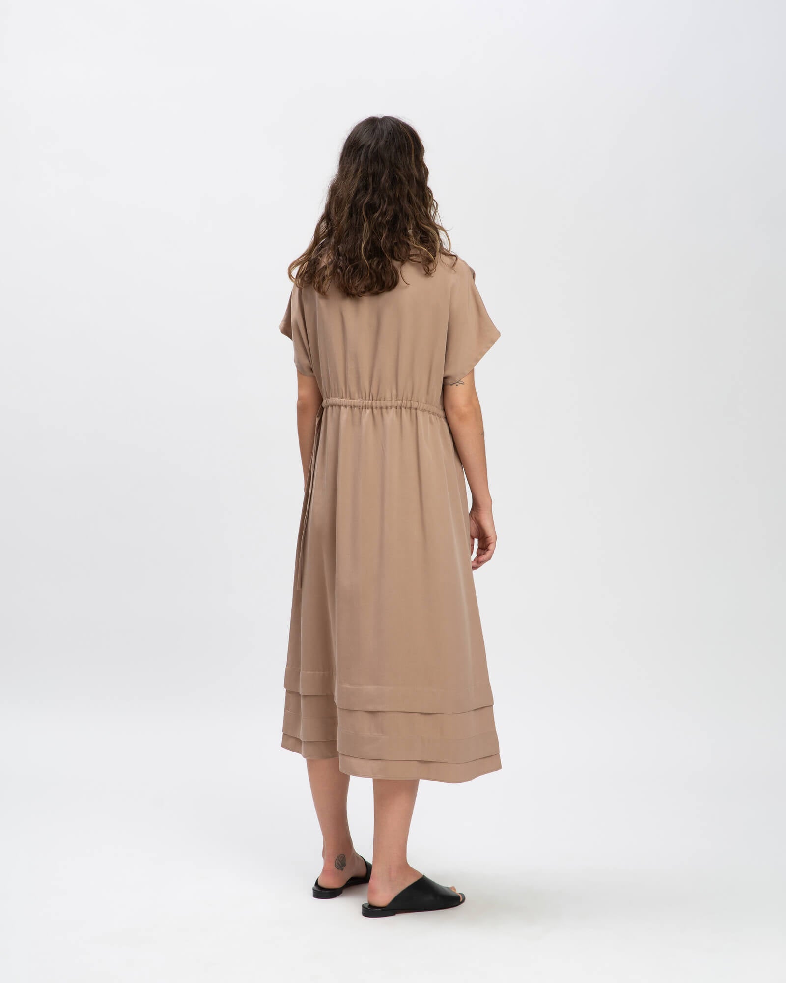 Robe Portabella marron en Tencel de Matona