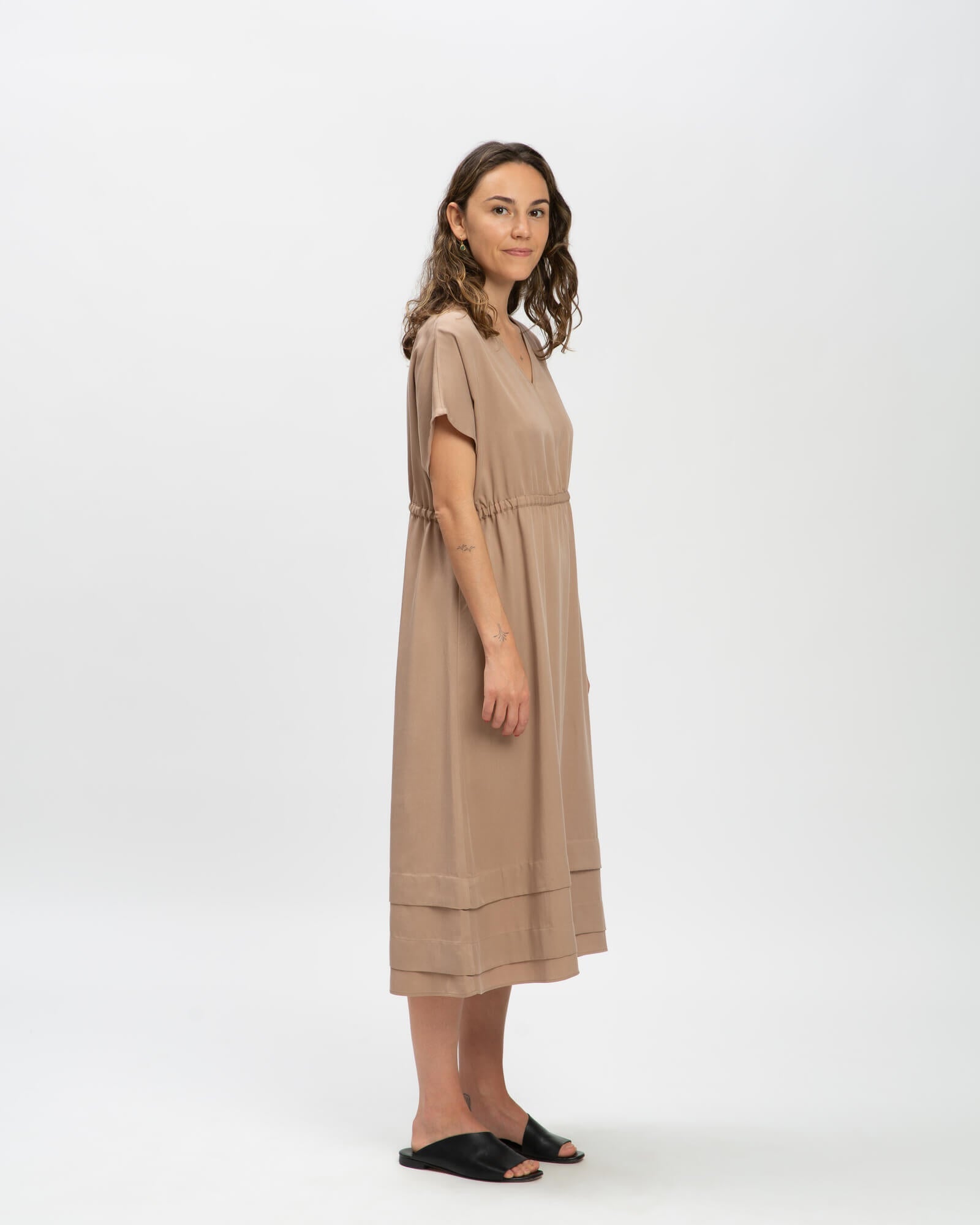 Robe Portabella marron en Tencel de Matona