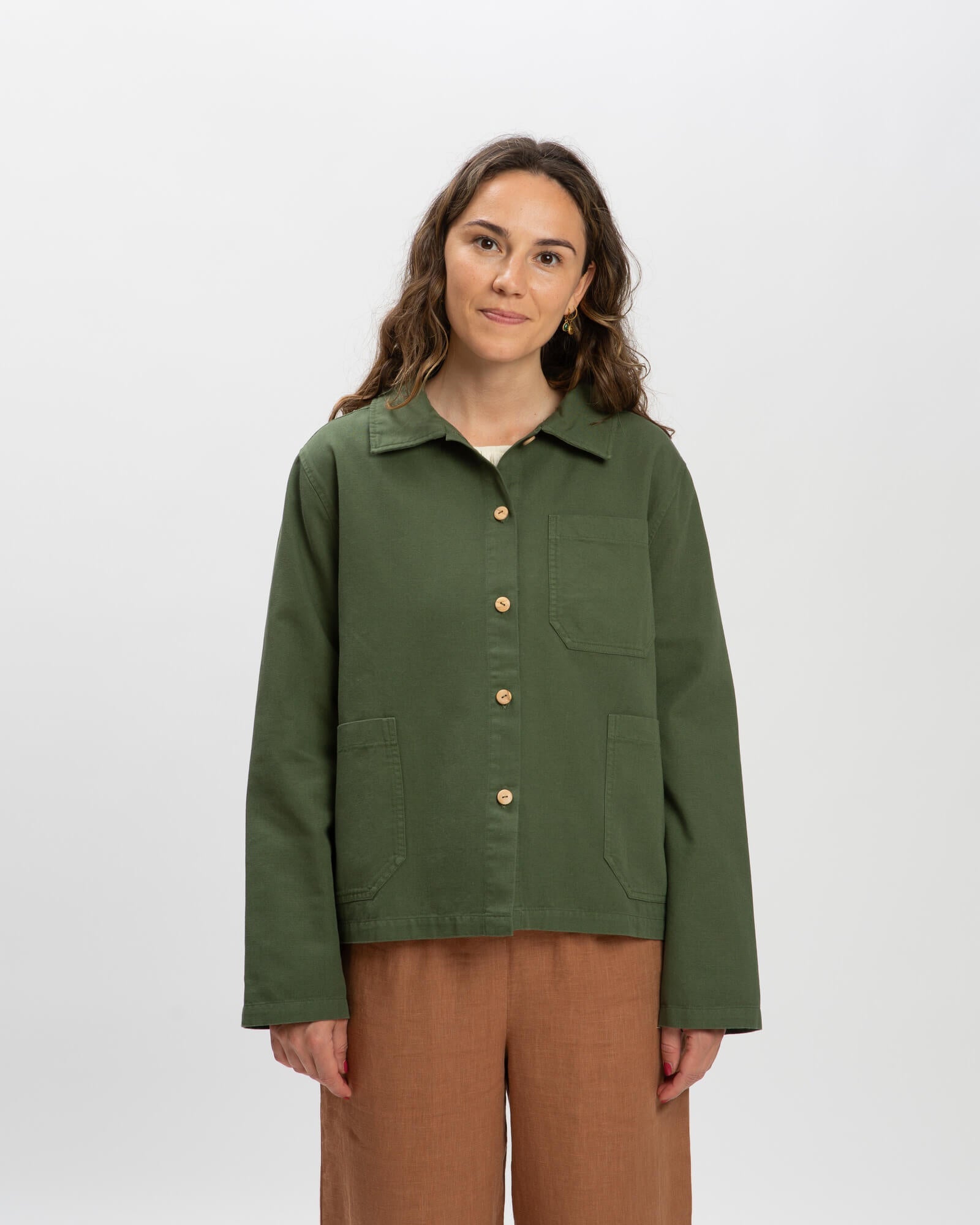 Grüne Twilljacke aus 100% Bio-Baumwolle von Matona