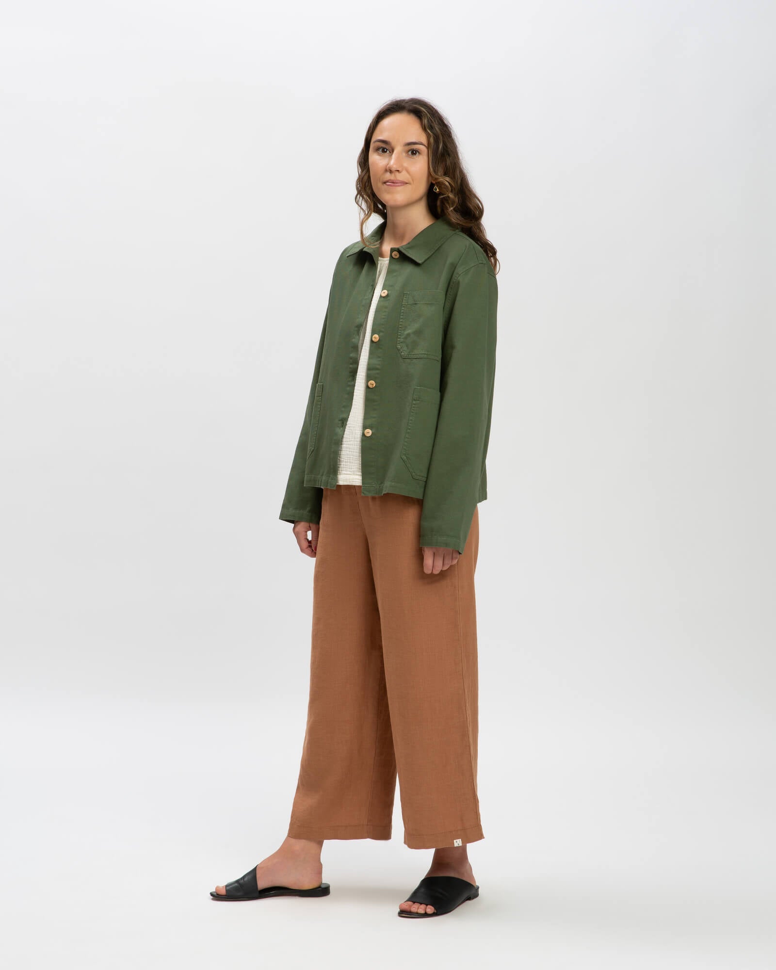 Grüne Twilljacke aus 100% Bio-Baumwolle von Matona