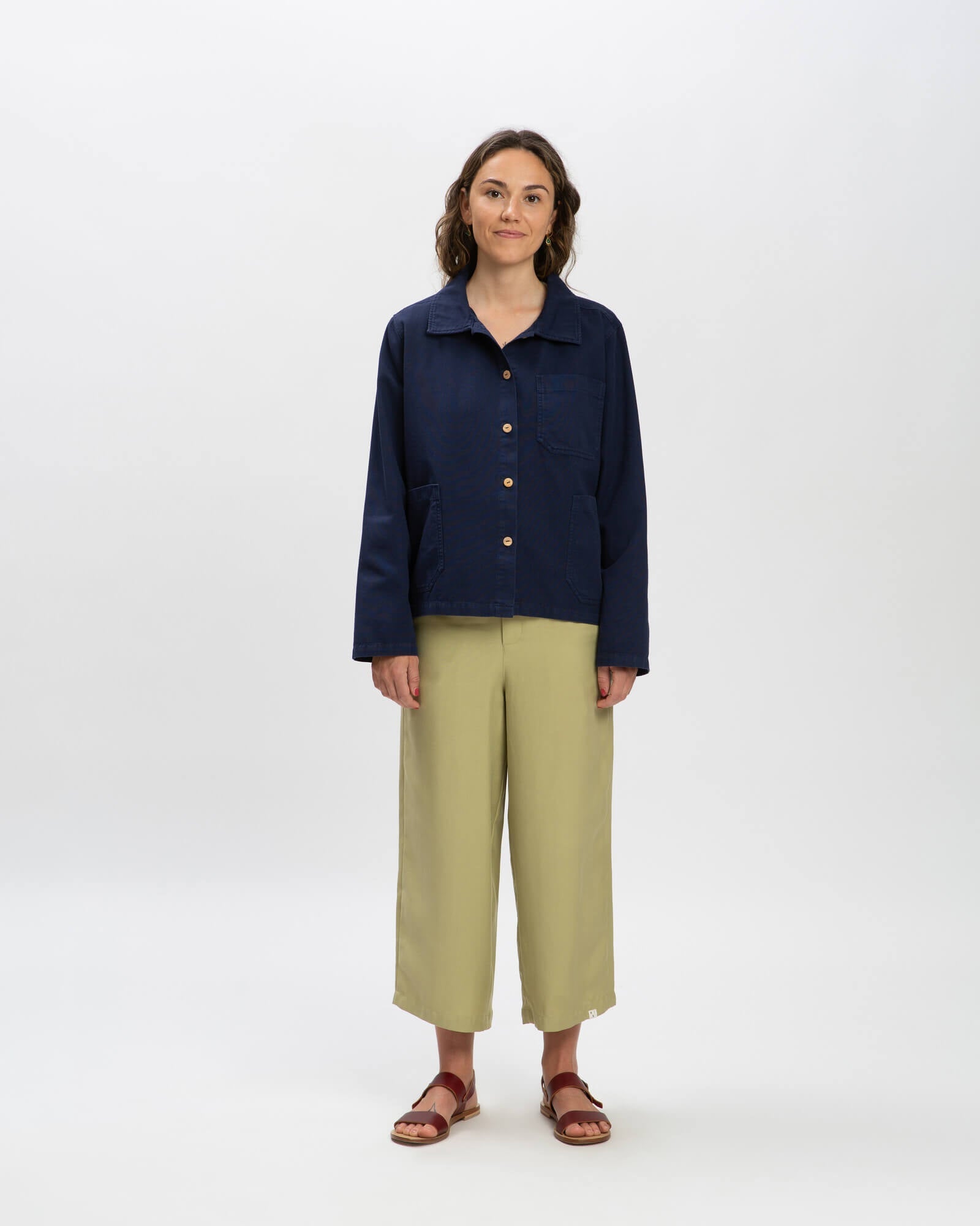 Blaue Twilljacke aus 100% Bio- Baumwolle von Matona