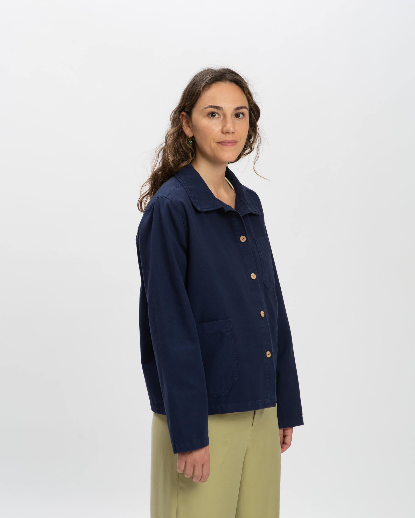 Blaue Twilljacke aus 100% Bio- Baumwolle von Matona