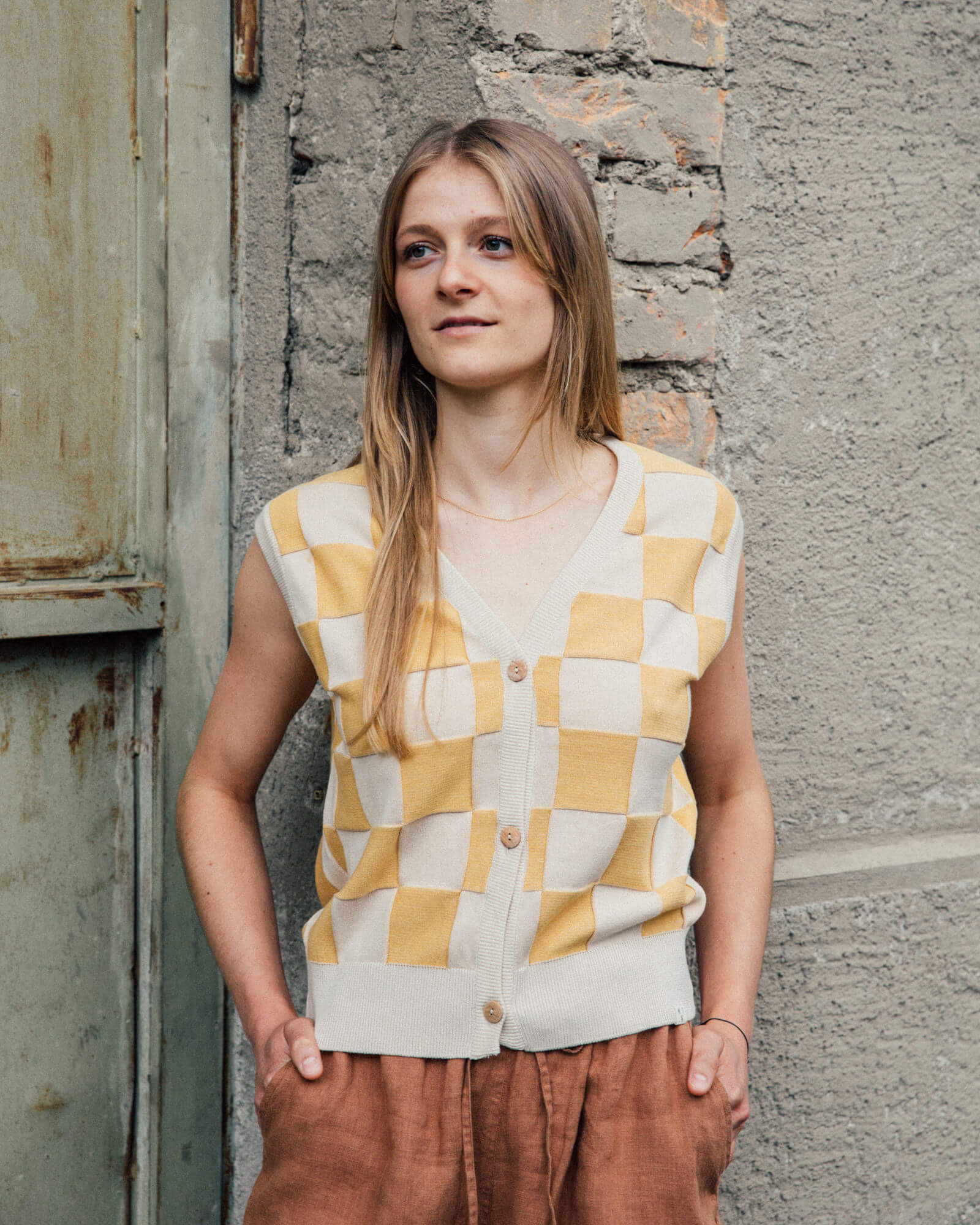 Karierte Weste Gambit aus 100% Bio-Baumwolle von Matona