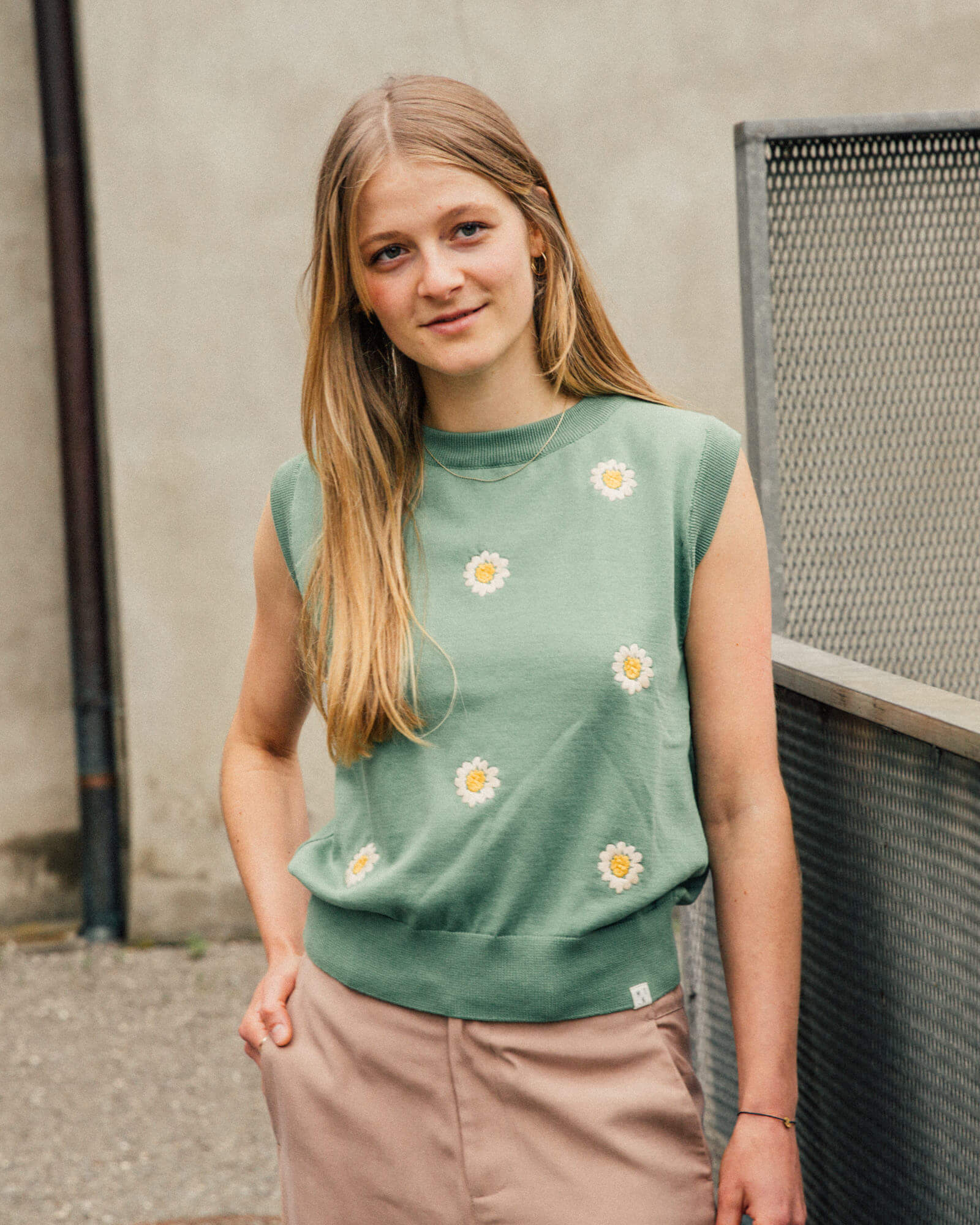 Beiges Stricktop aus 100% Bio-Baumwolle von Matona