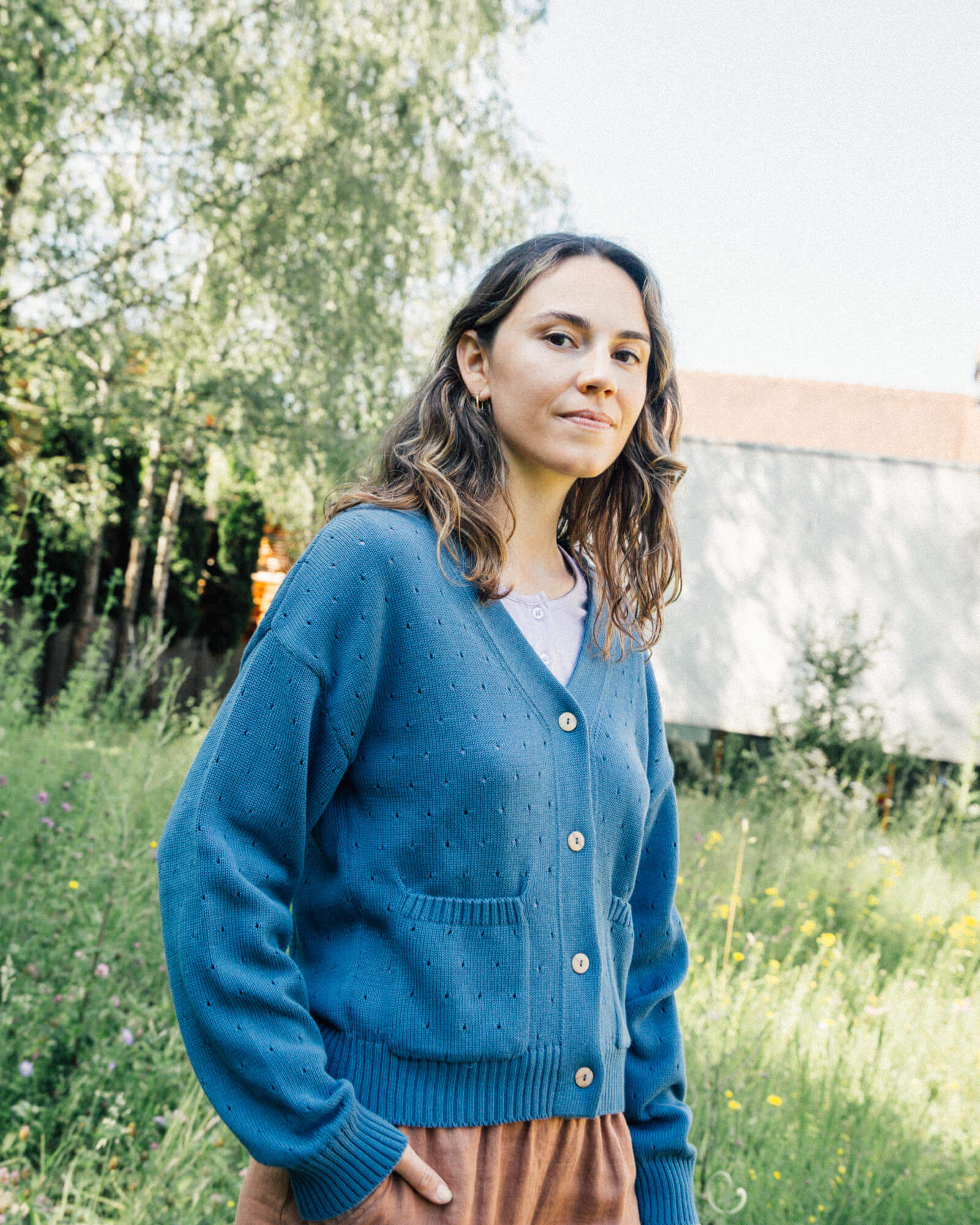Blue cardigan Spring made of 100% cotton by Matona