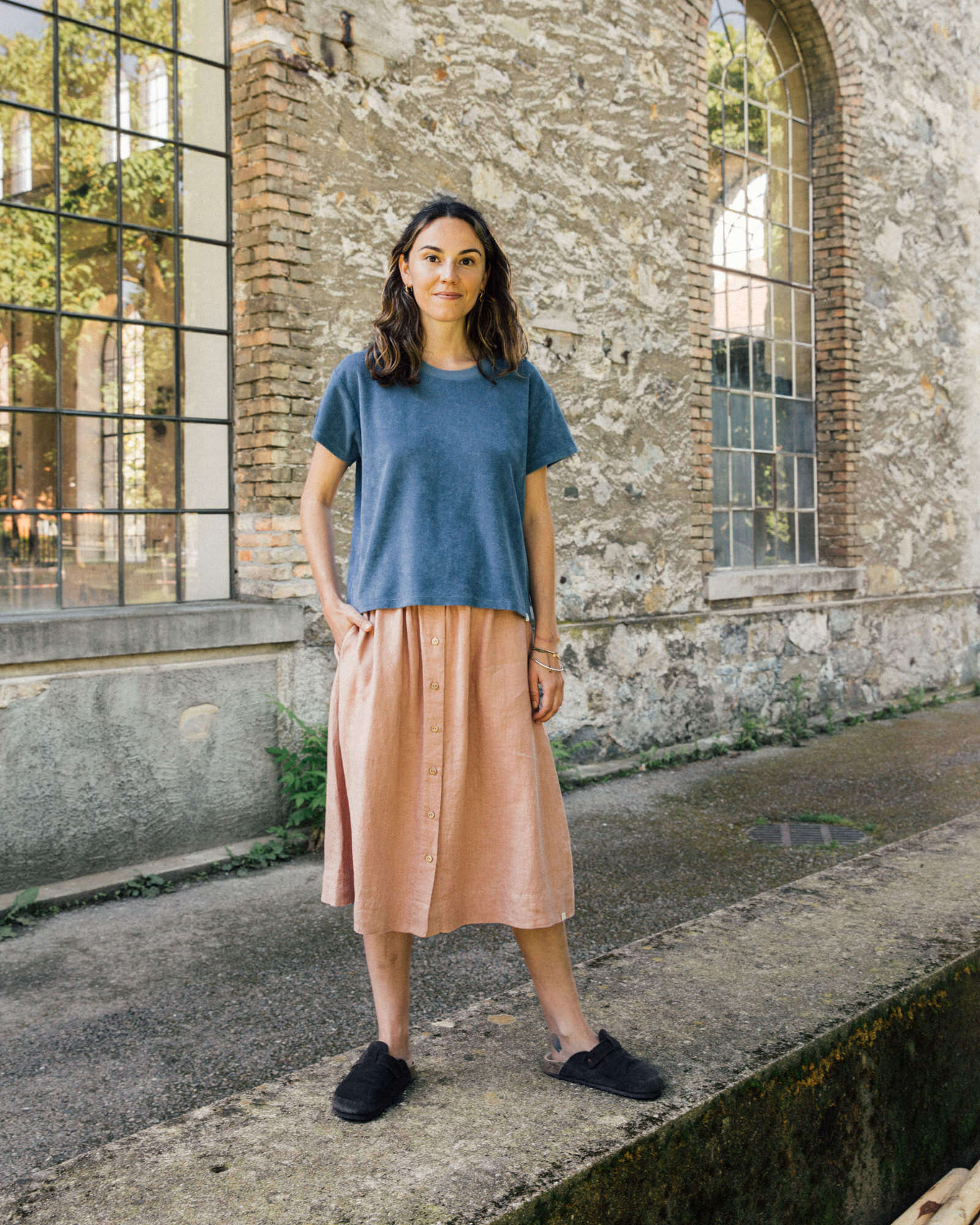Rosé Midi Skirt by Matona