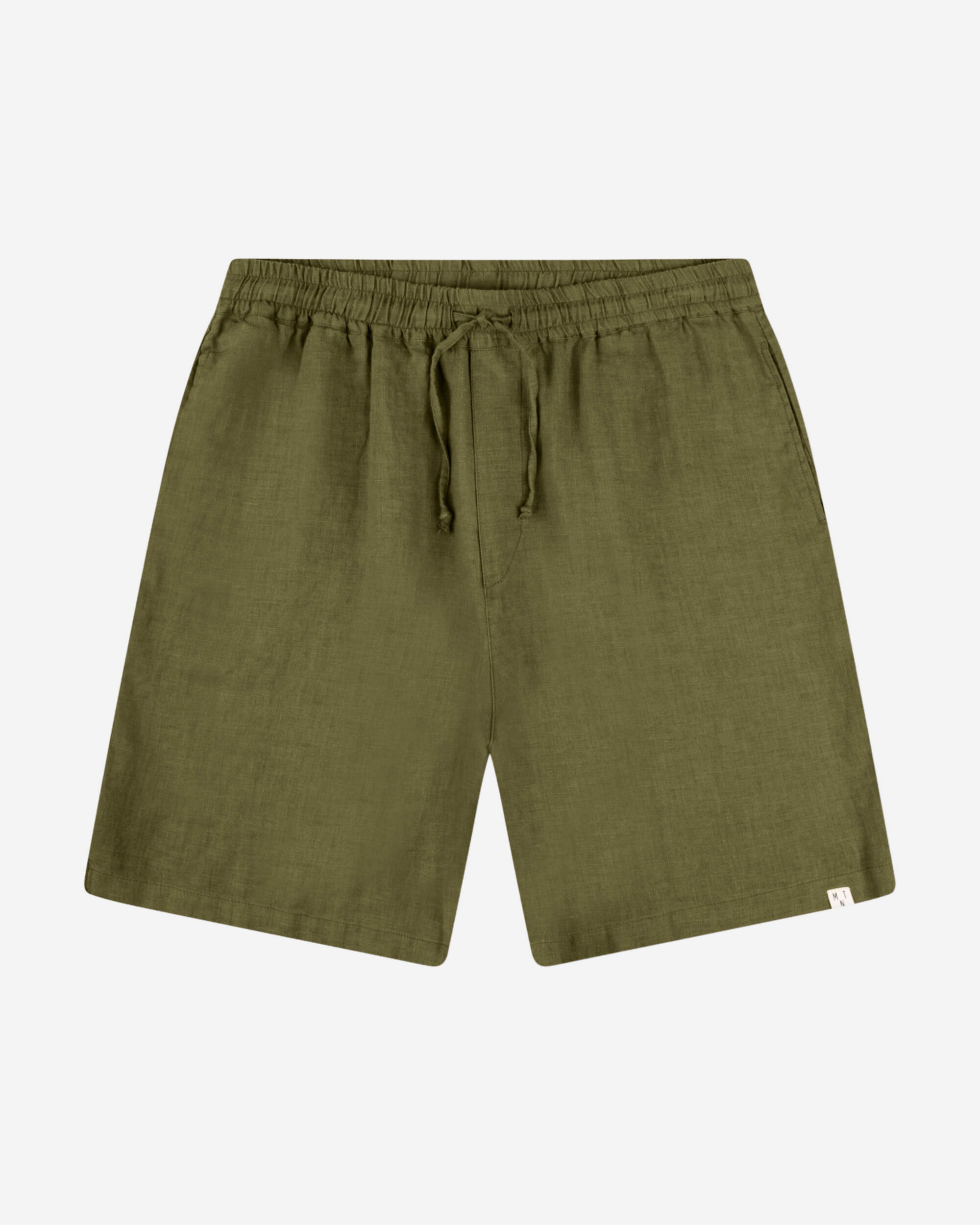 Short en lin vert olive 100% pur de la marque Matona