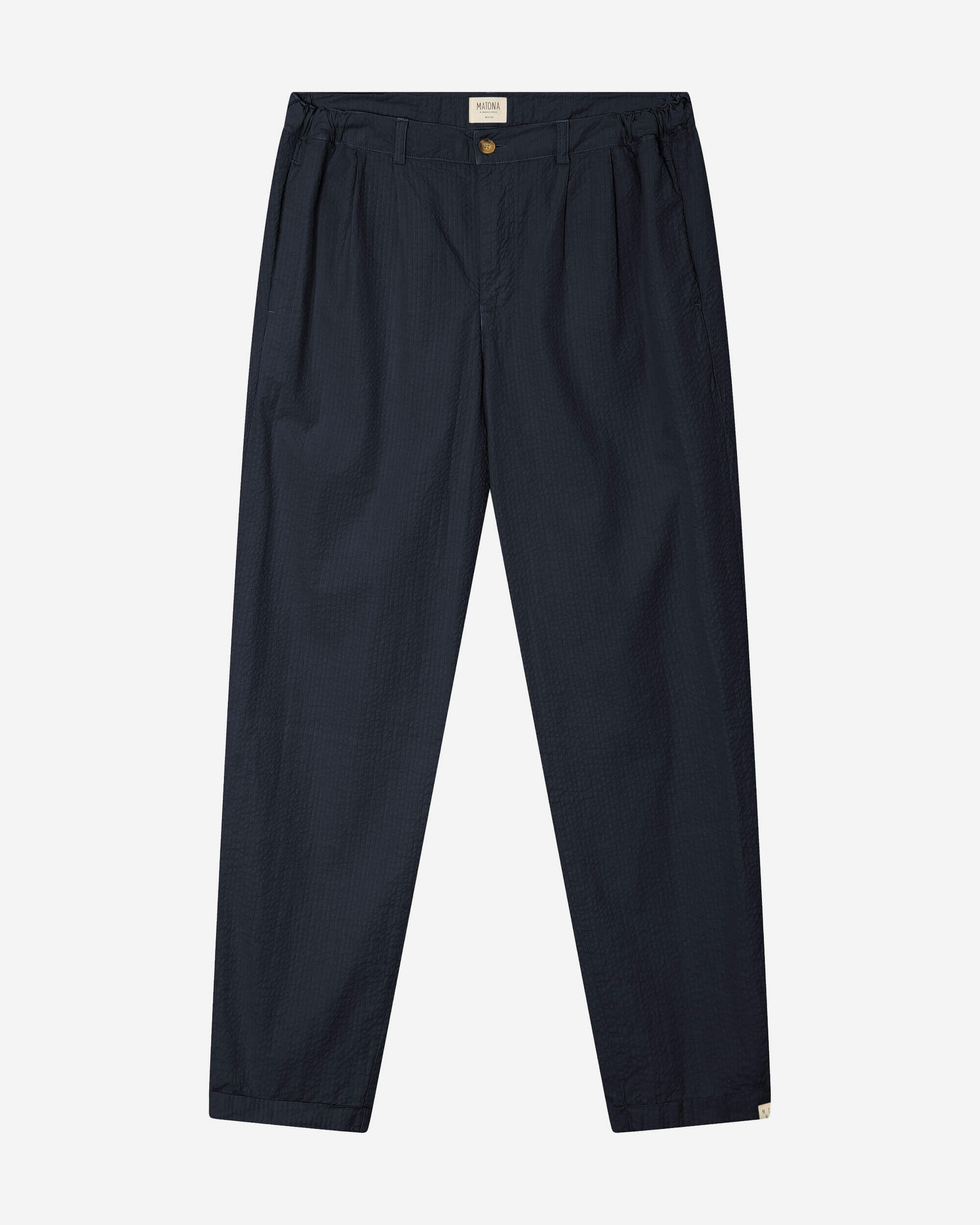 Pantalon bleu foncé en coton 100 % biologique de la marque Matona