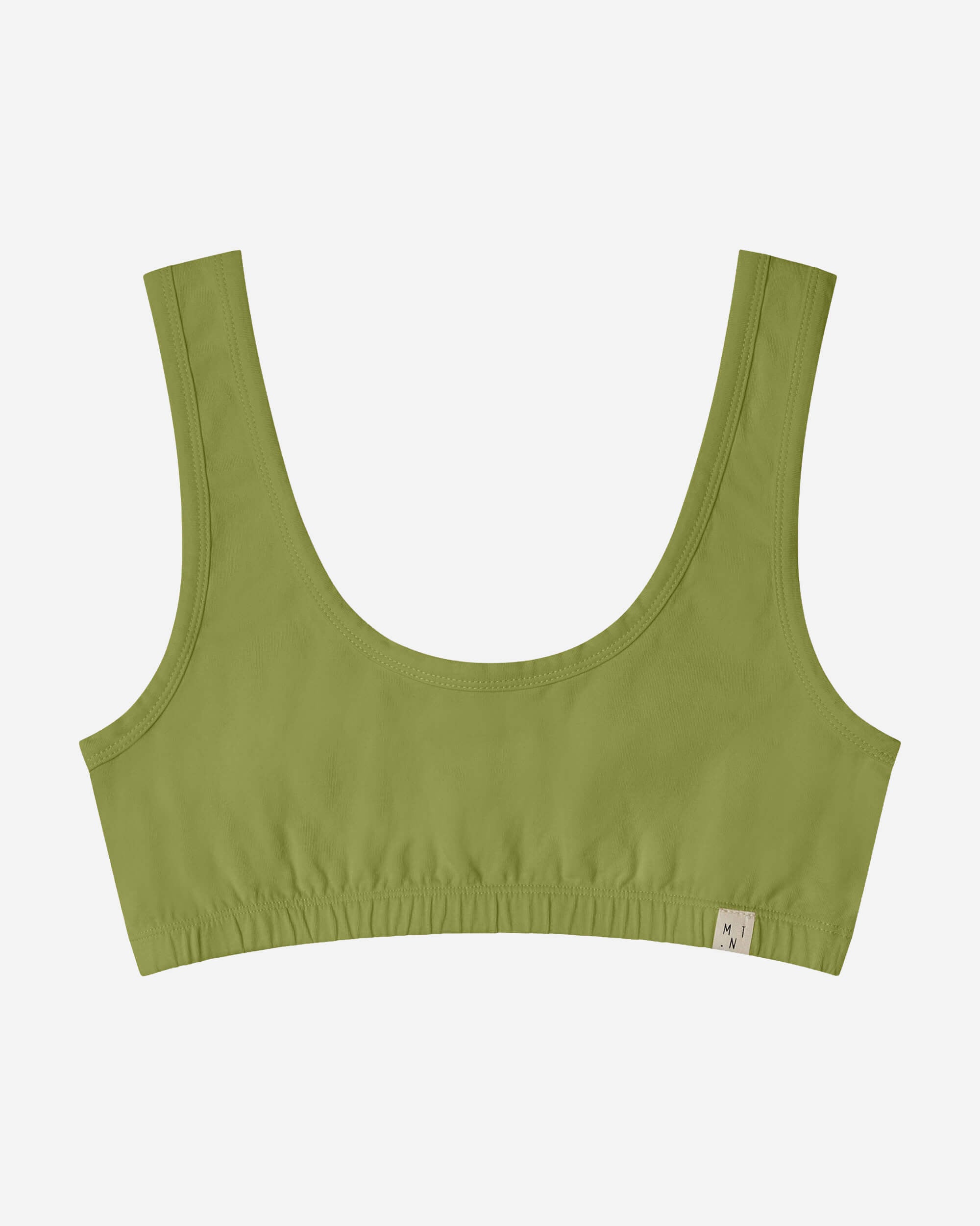 Soutien-gorge basique vert olive en coton biologique de la marque Matona