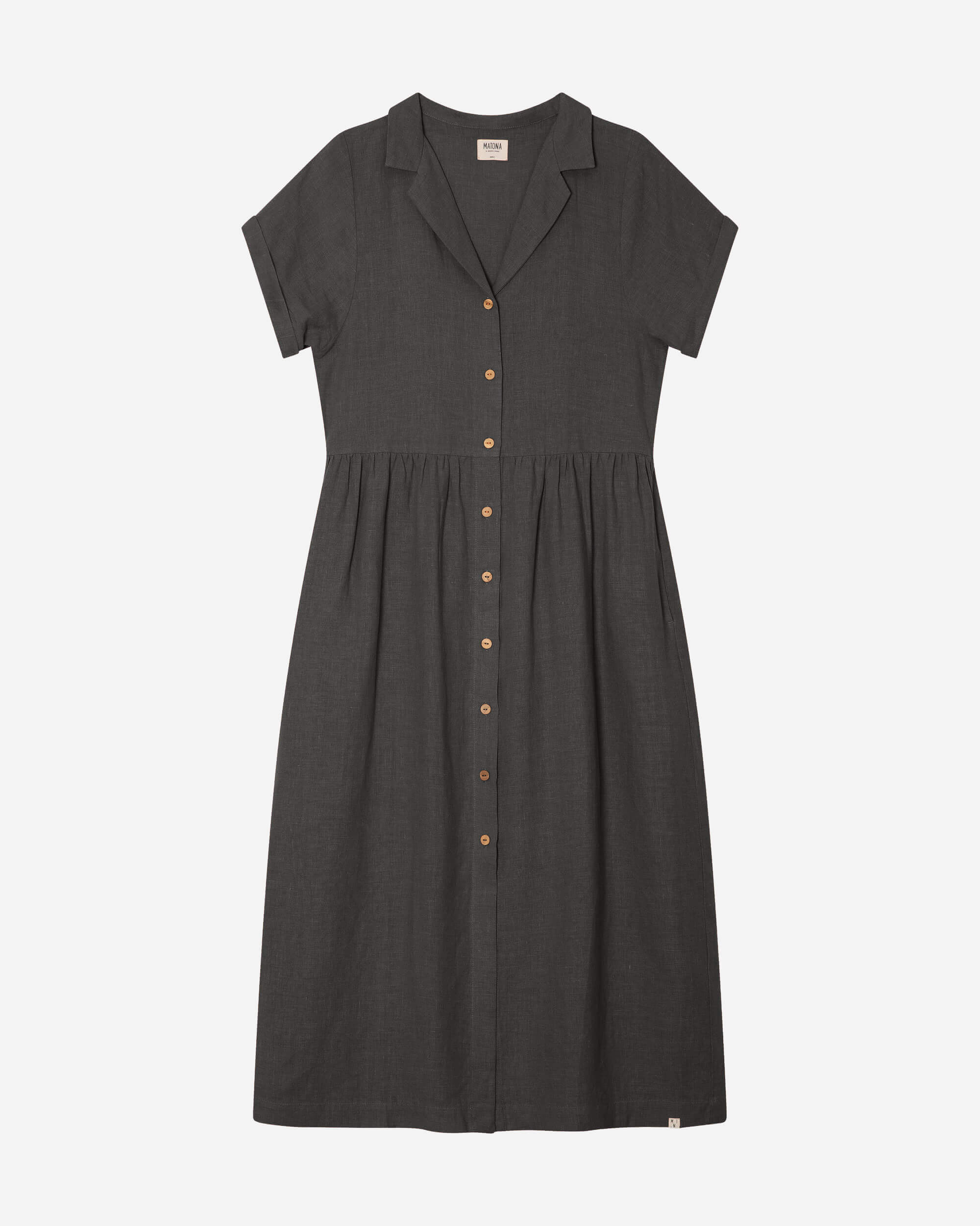 Schwarzes Kleid aus 100% Leinen von Matona