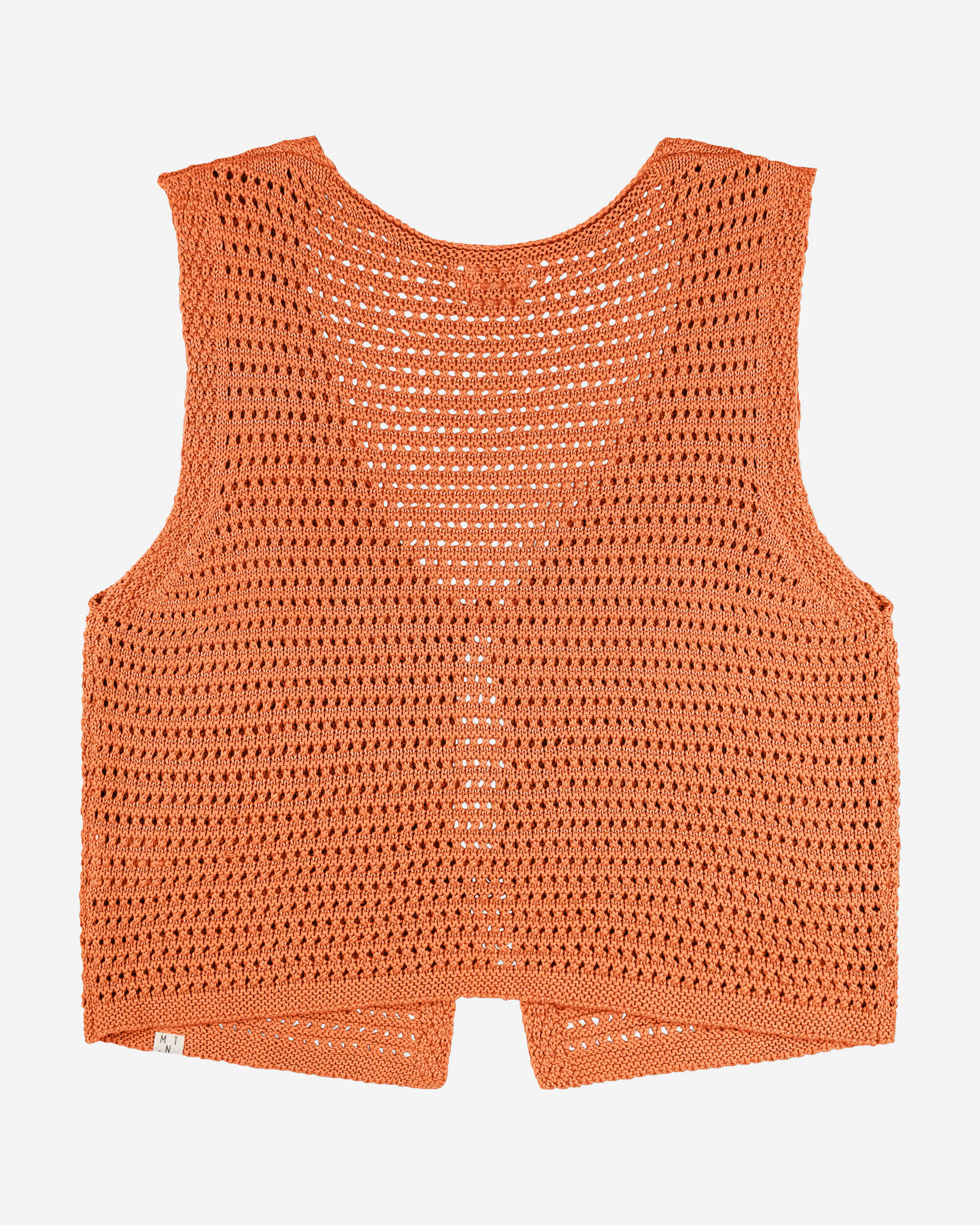 Orange Strickweste Tie aus 100% Bio-Baumwolle von Matona /