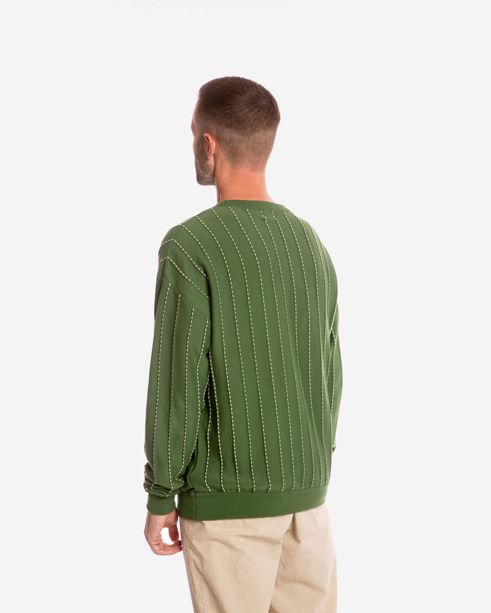 Green knitted sweater Field made from 100% organic cotton by Matona