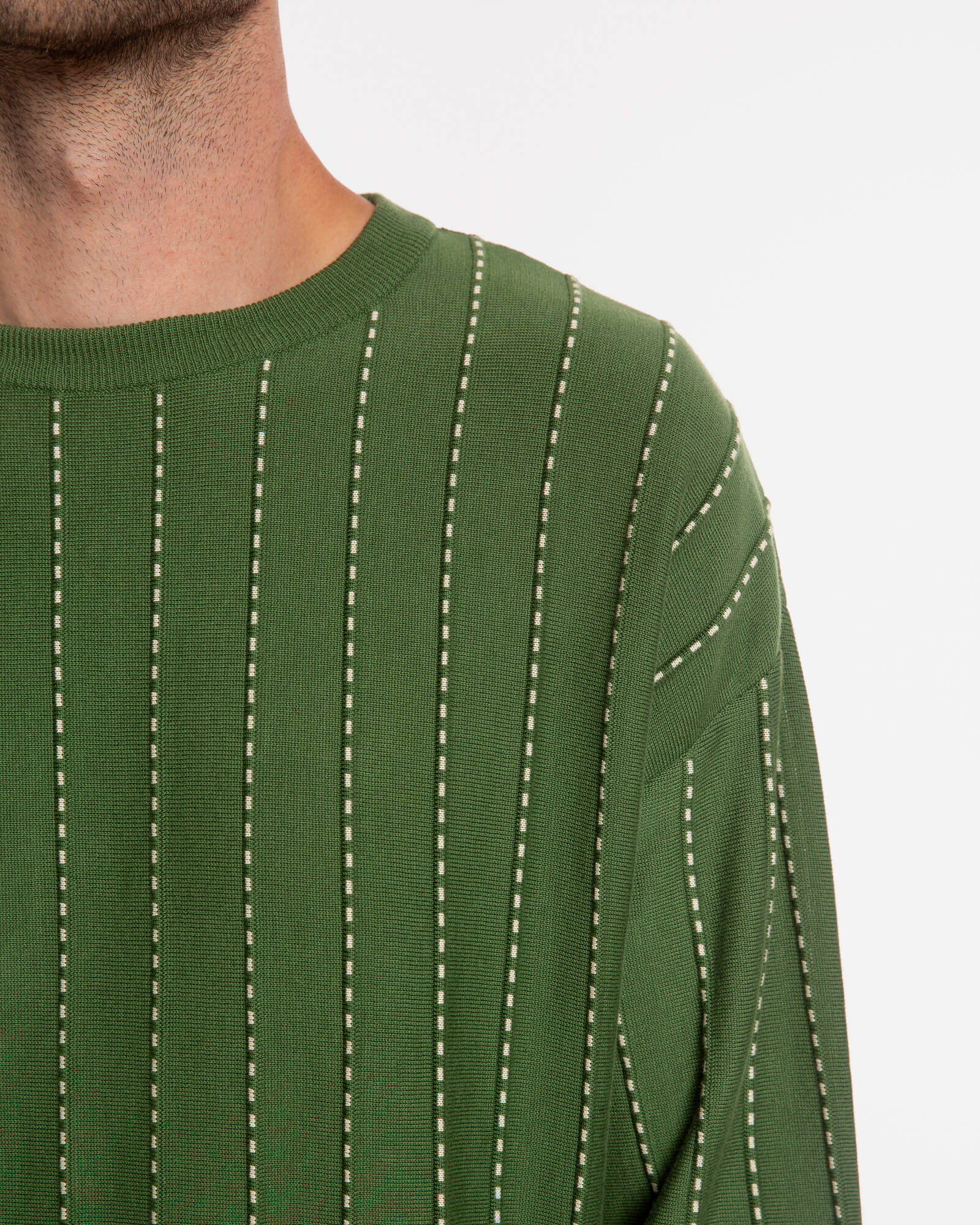 Green knitted sweater Field made from 100% organic cotton by Matona