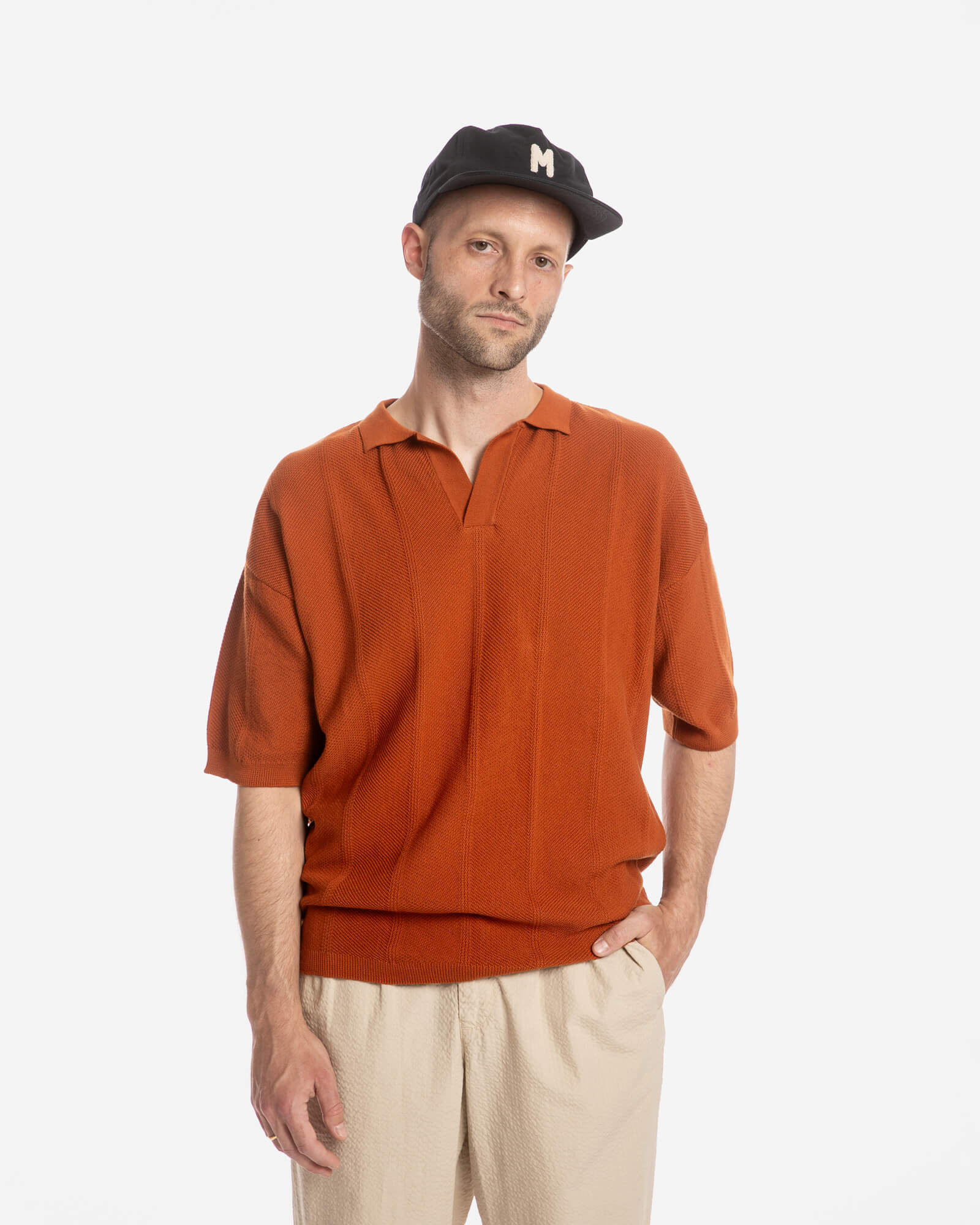 Red polo shirt made from 100% organic cotton by Matona