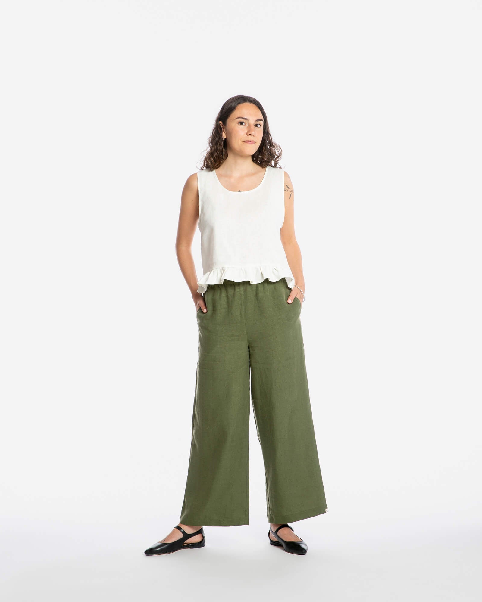 Weisses Top Gathered aus Bio-Baumwolle von Matona