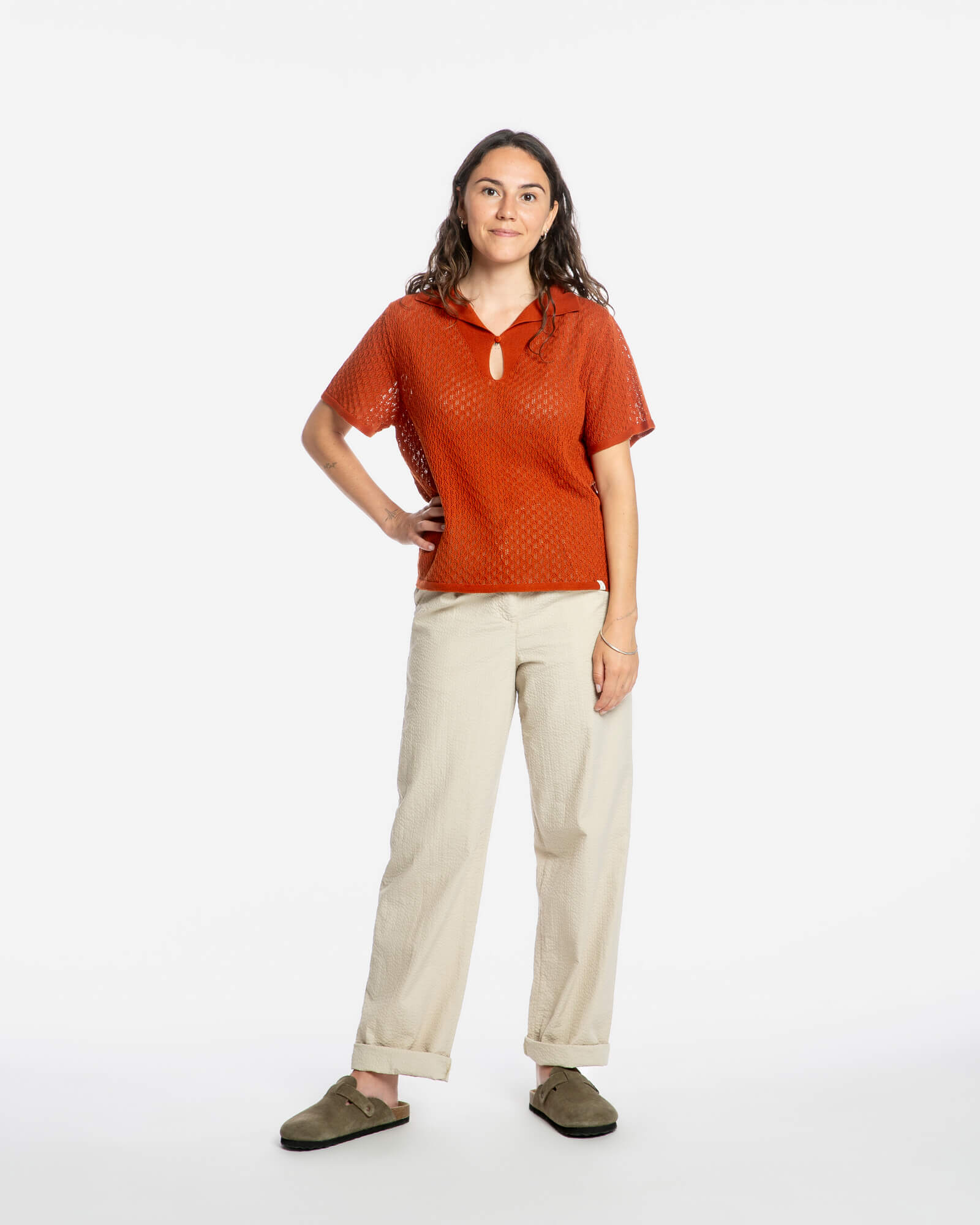 Beige Hose aus 100% Bio-Baumwolle von Matona