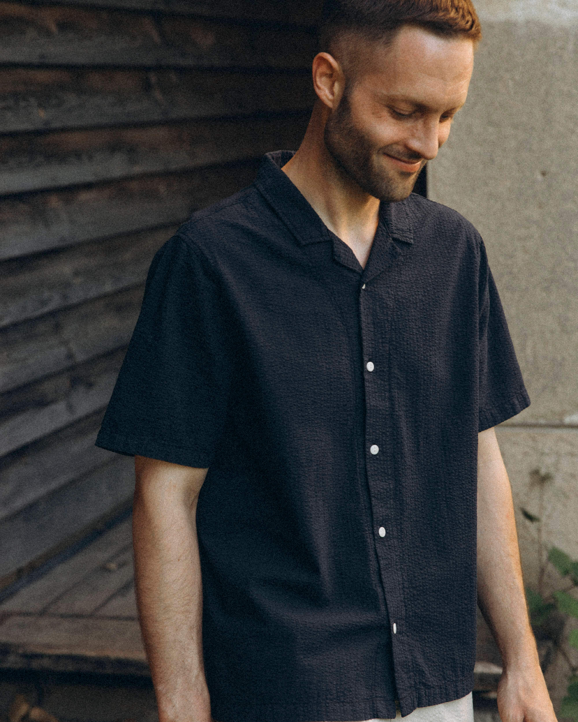 Dark blue bowling shirt made from 100% organic cotton by Matona