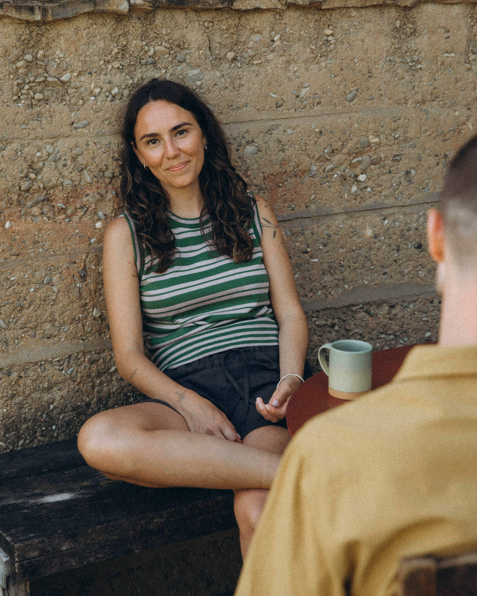Grünes Gestreiftes Top aus Bio-Baumwolle von Matona