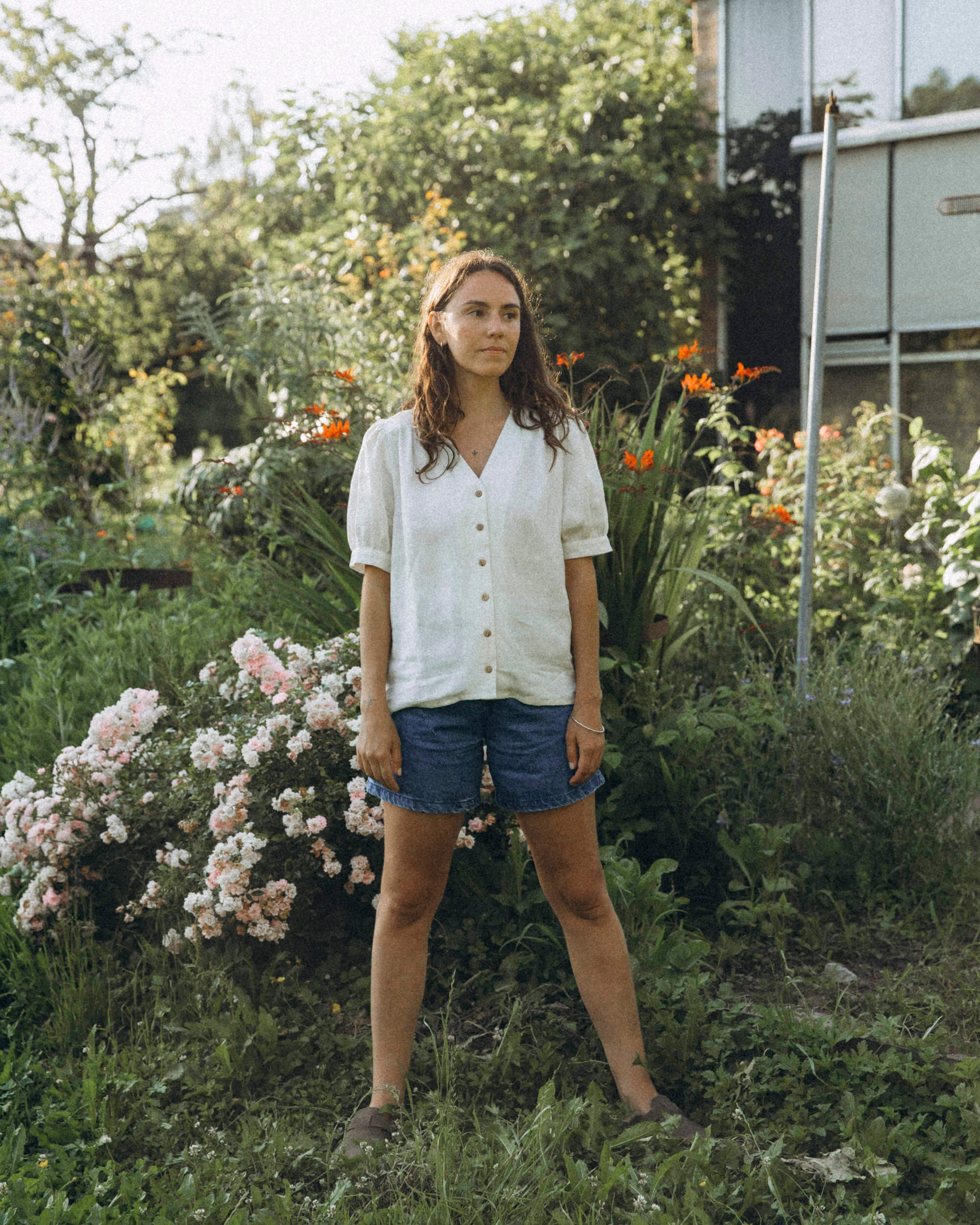 Blaue Shorts aus Bio-Baumwolle von Matona