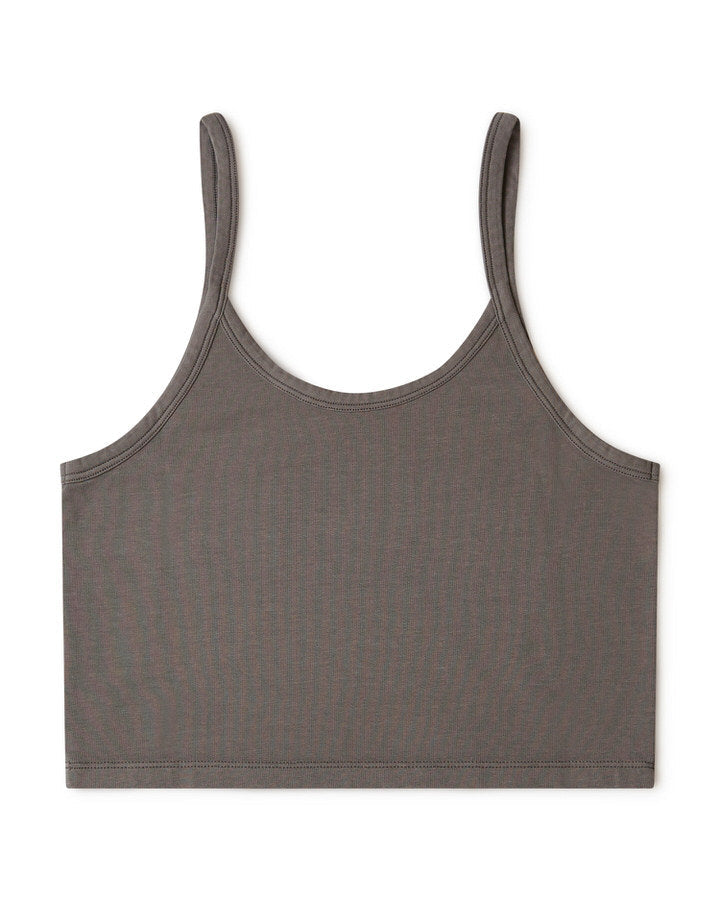 Gray crop top graphite made of organic cotton by Matona