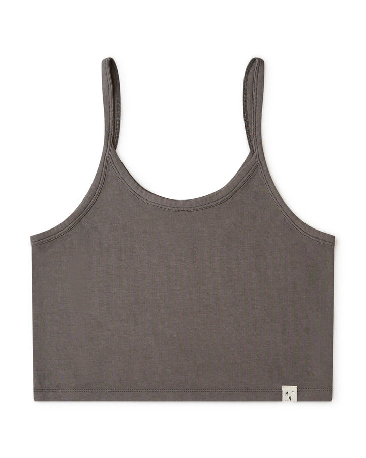 Gray crop top graphite made of organic cotton by Matona