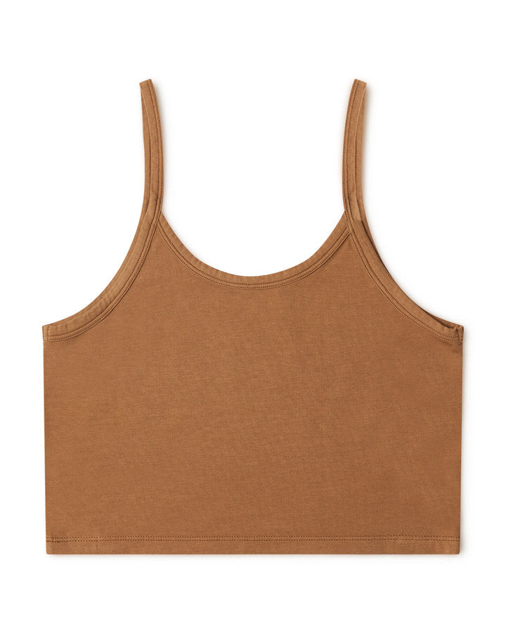 Crop top marron toffee en coton biologique par Matona