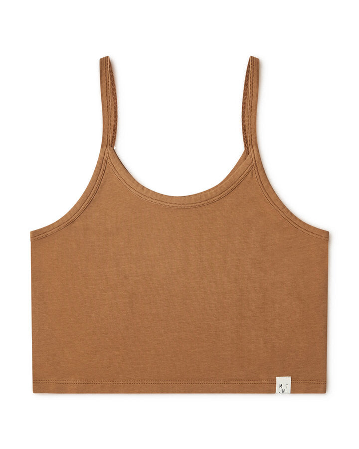 Crop top marron toffee en coton biologique par Matona
