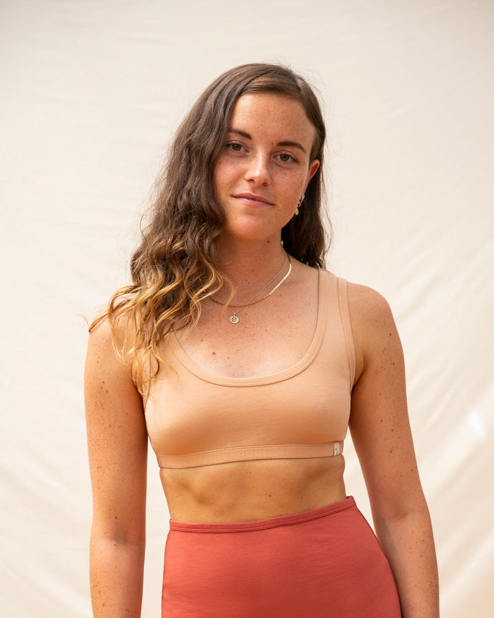 Soutien-gorge terracotta orange-marron en coton biologique par Matona