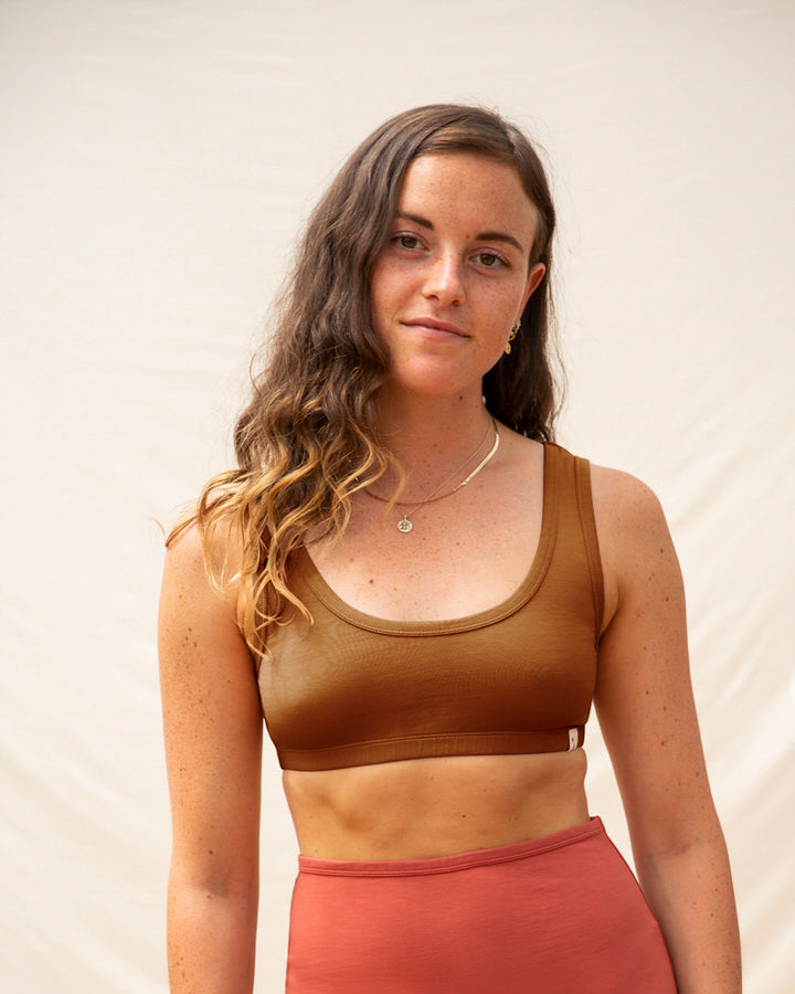 Soutien-gorge marron caramel en coton biologique par Matona